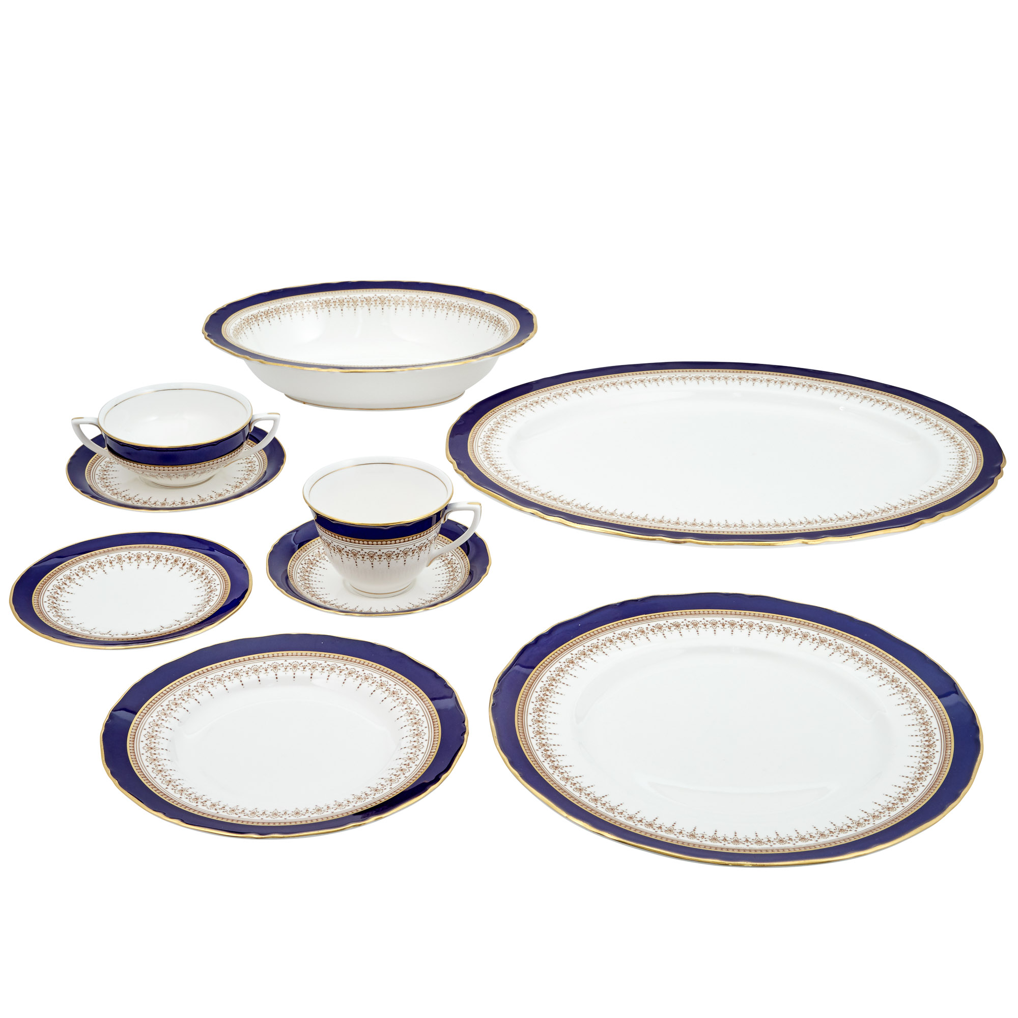 Lot image - Royal Worcester Fine Bone China Regency Pattern Dinner Service