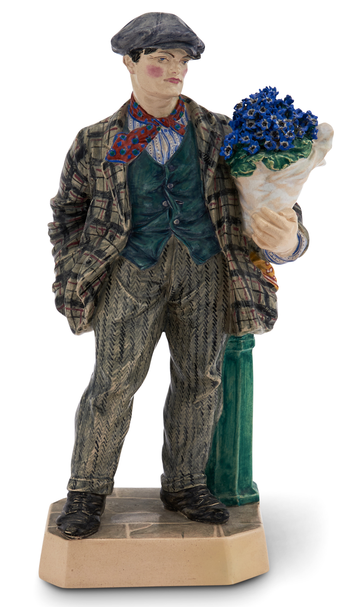 Lot image - Charles Vyse Chelsea Pottery Figure Entitled The Cinneraria Boy