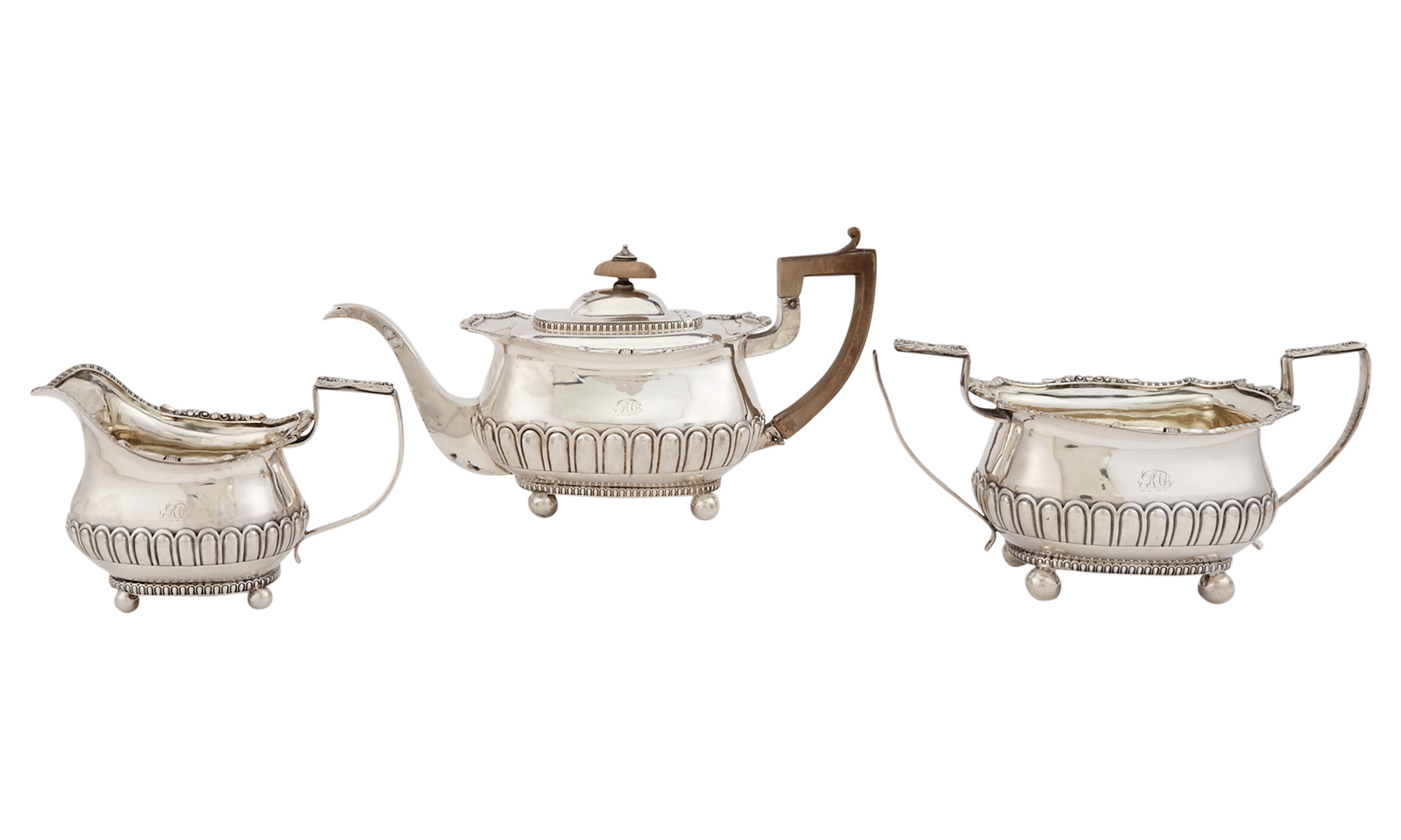 Lot image - George III Sterling Silver Tea Service