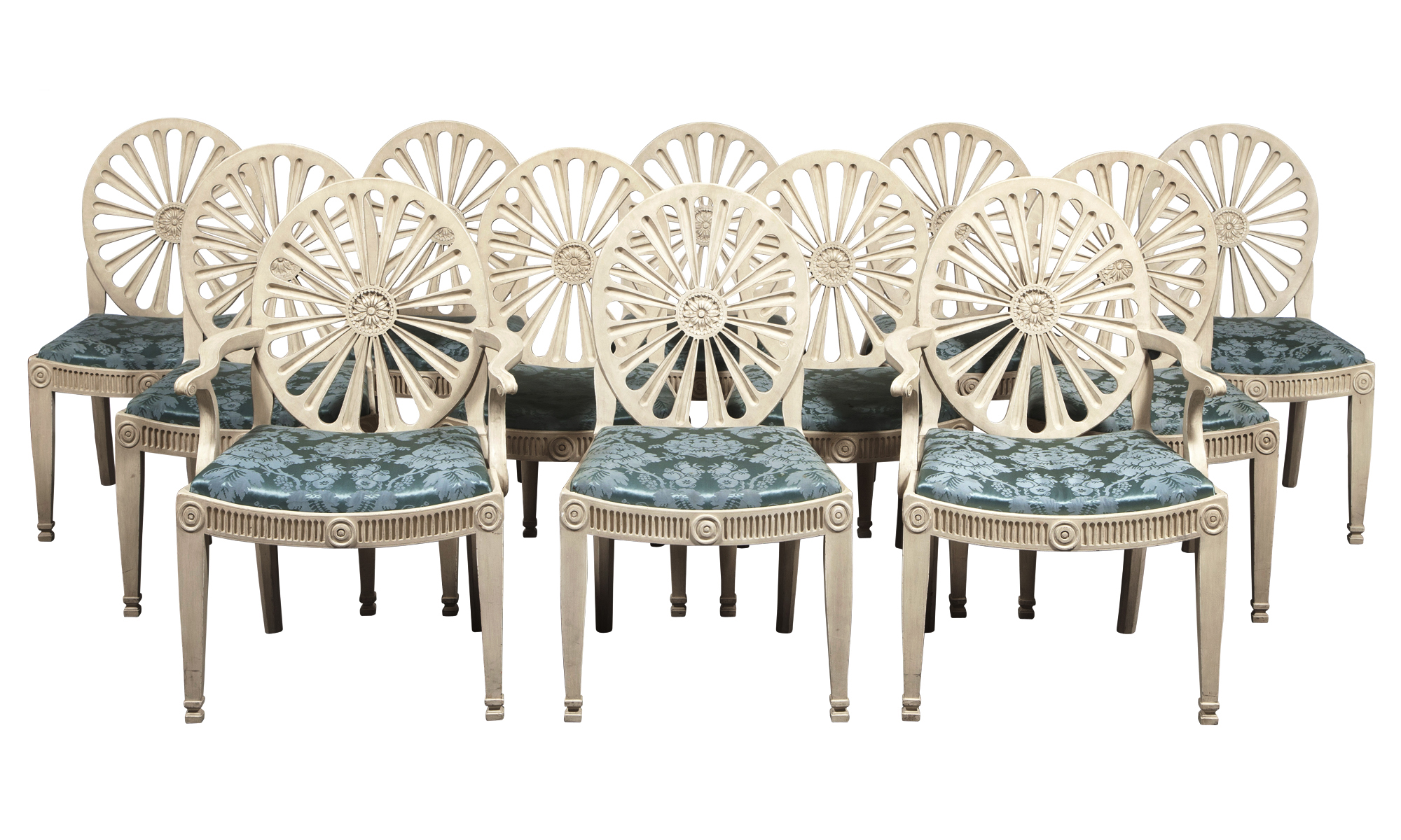 Lot image - Set of Twelve George III Style Painted Dining Chairs