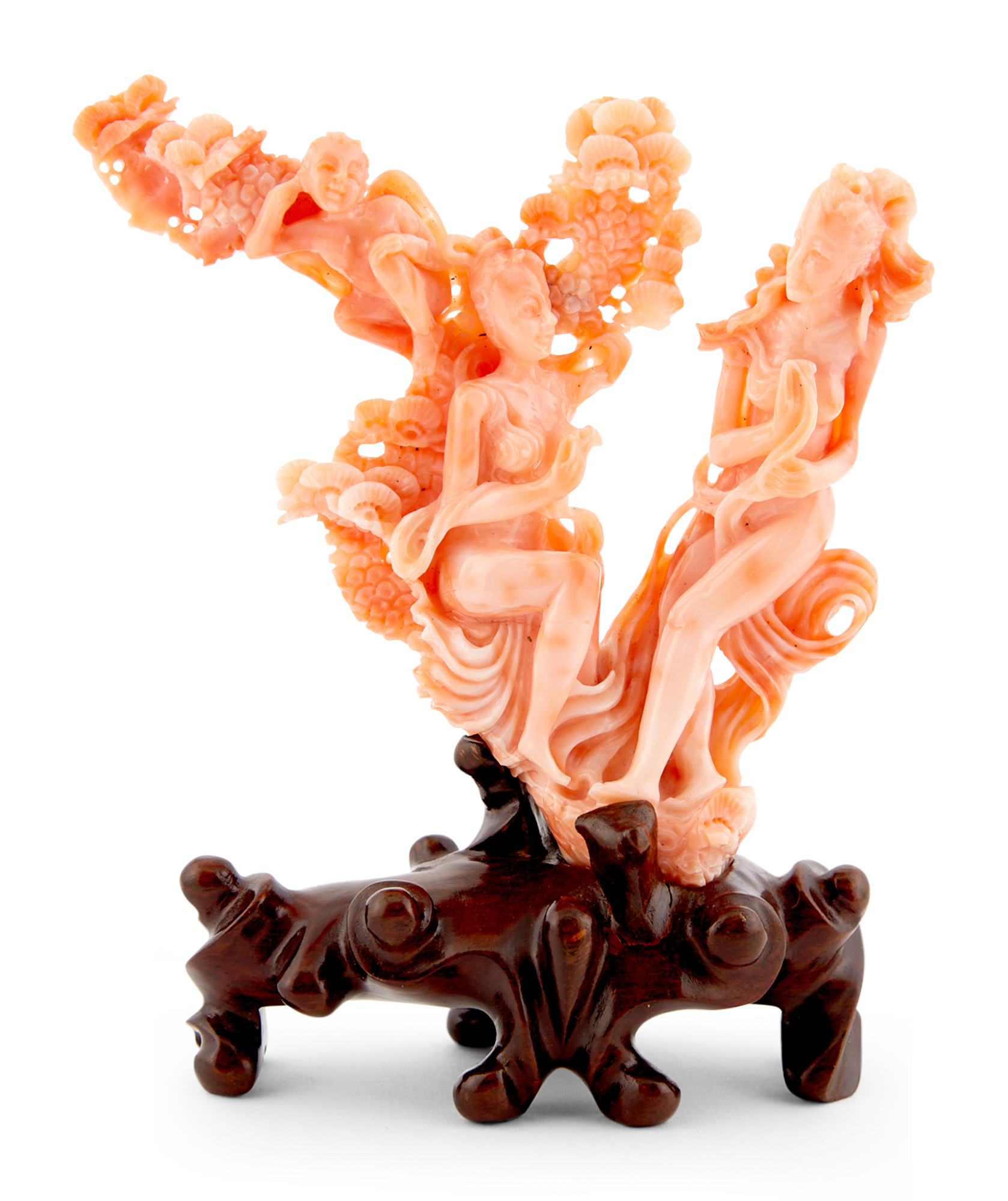 Lot image - A Chinese Coral Carving