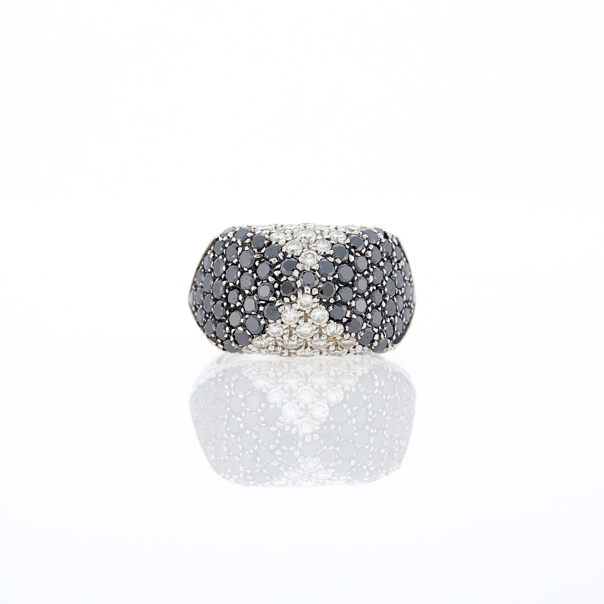 Lot image - White Gold, Diamond and Black Diamond Ring