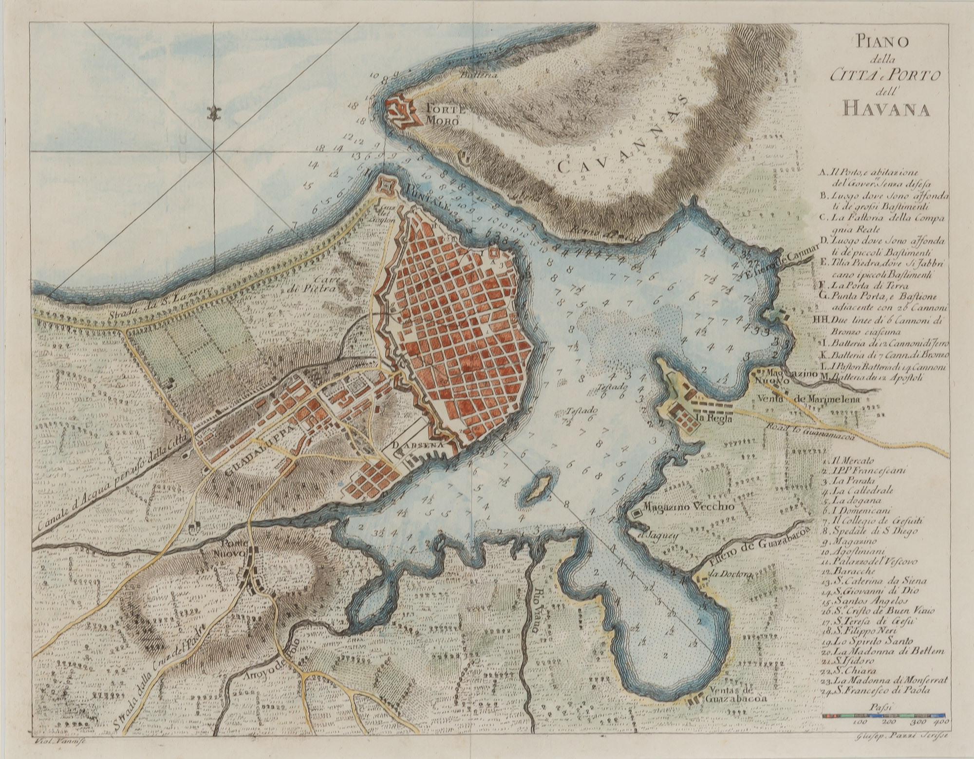 Lot image - [MAPS/VIEWS-CUBA]  Six antique maps and views of Havana.