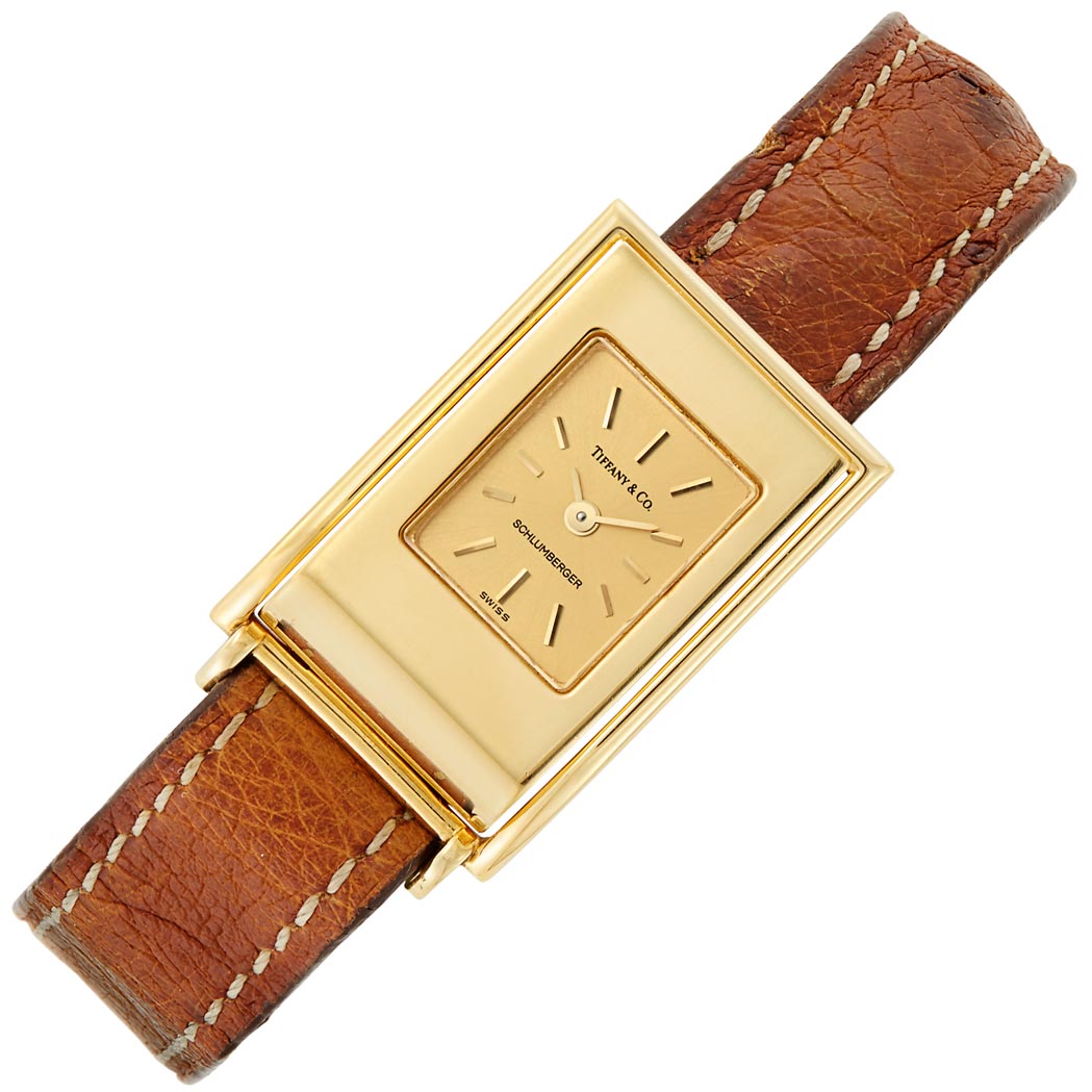 Lot image - Gold Wristwatch, Tiffany & Co., Schlumberger