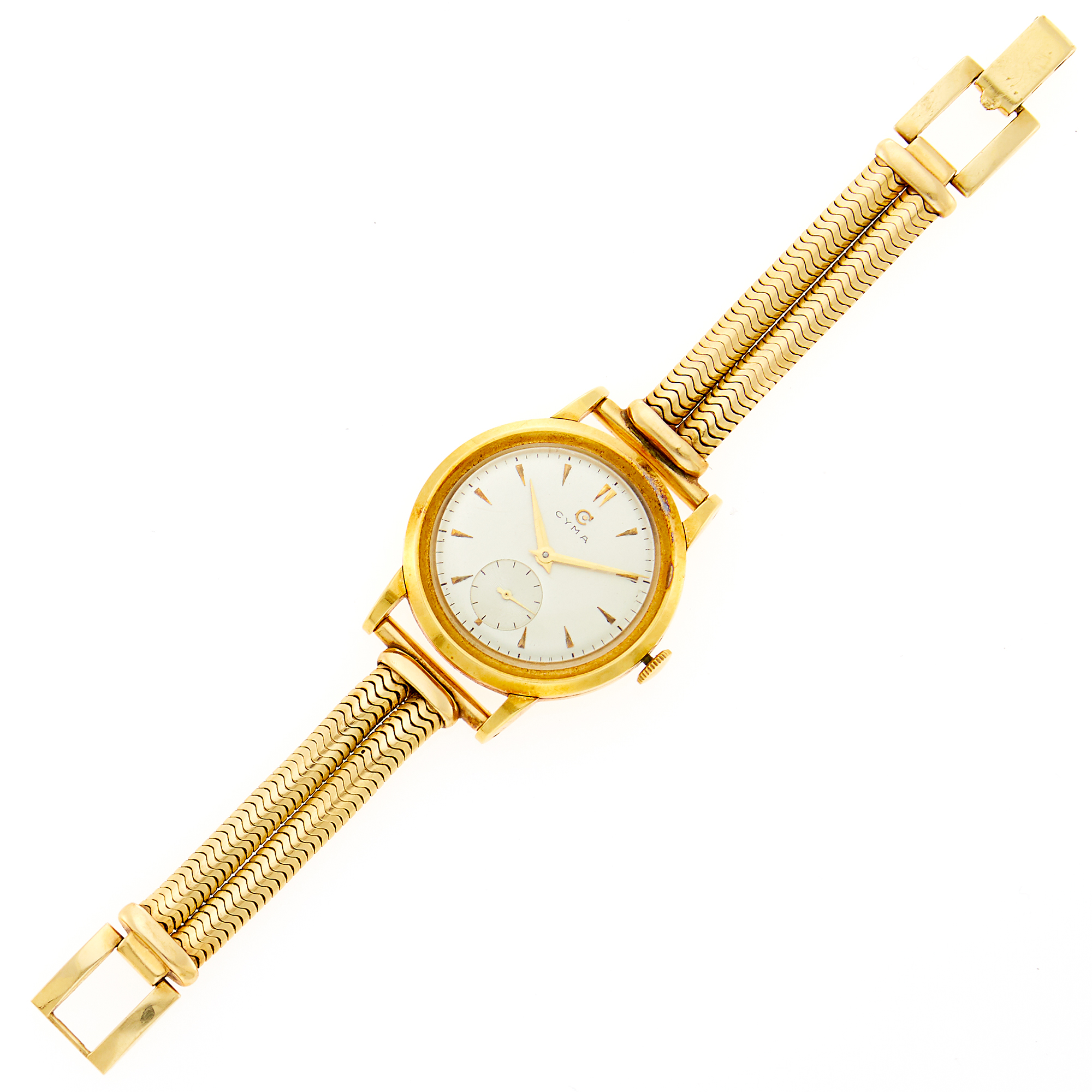 Lot image - Double Strand Gold Snake Chain Wristwatch