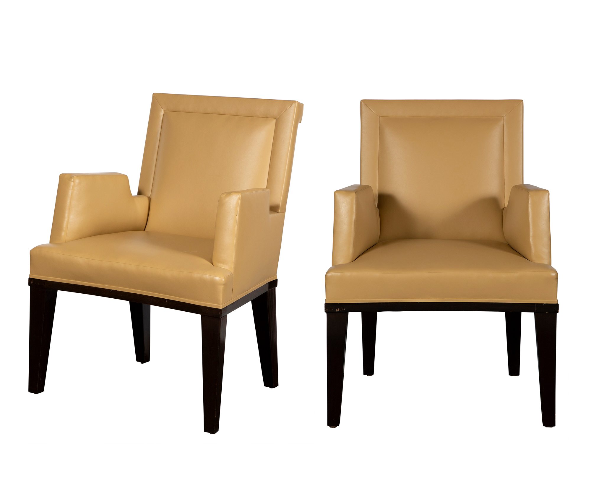 Lot image - Set of Four Jonas Faux Leather Upholstered Armchairs