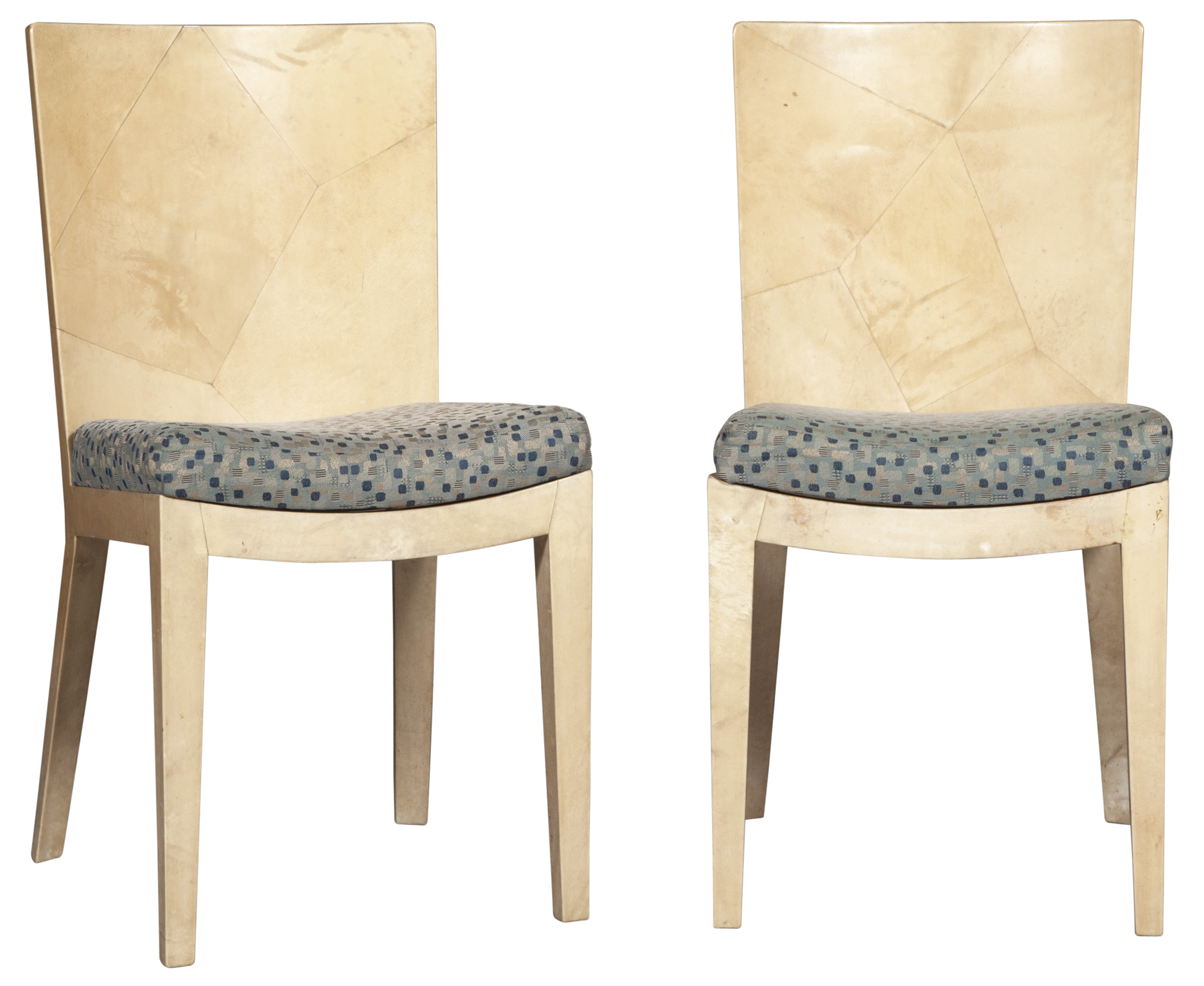 Lot image - Set of Eight Karl Springer Goatskin Clad Wood JMF