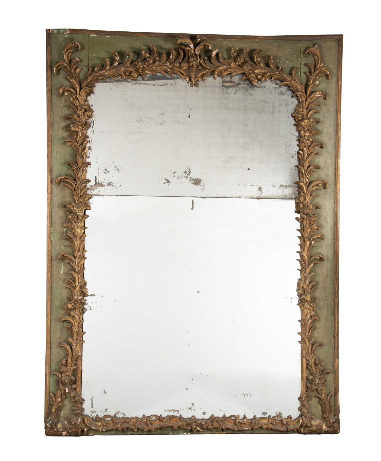 Lot image - Louis XV Style Painted and Parcel-Gilt Mirror