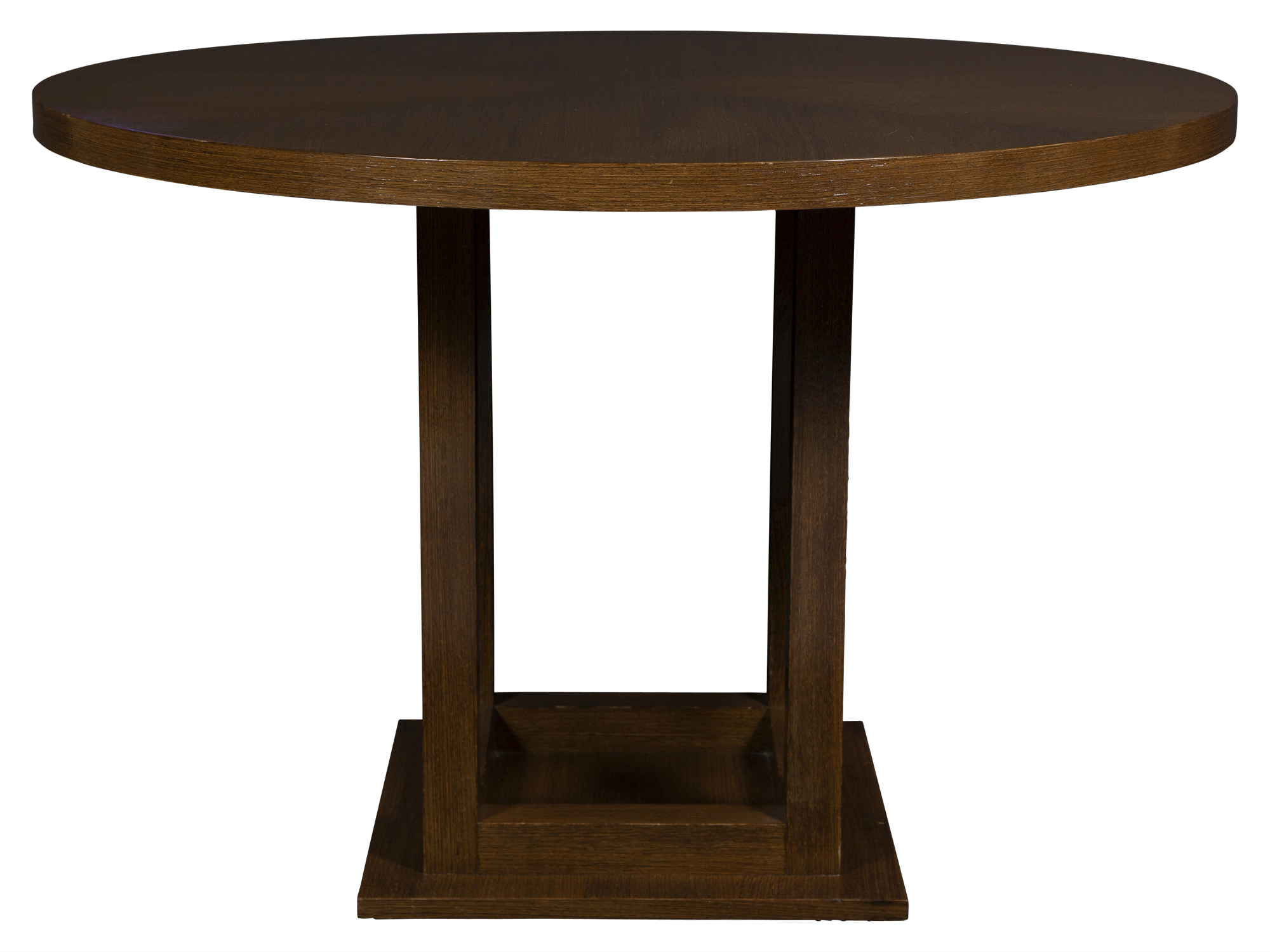 Lot image - Stained Wood Center Table with Square Base