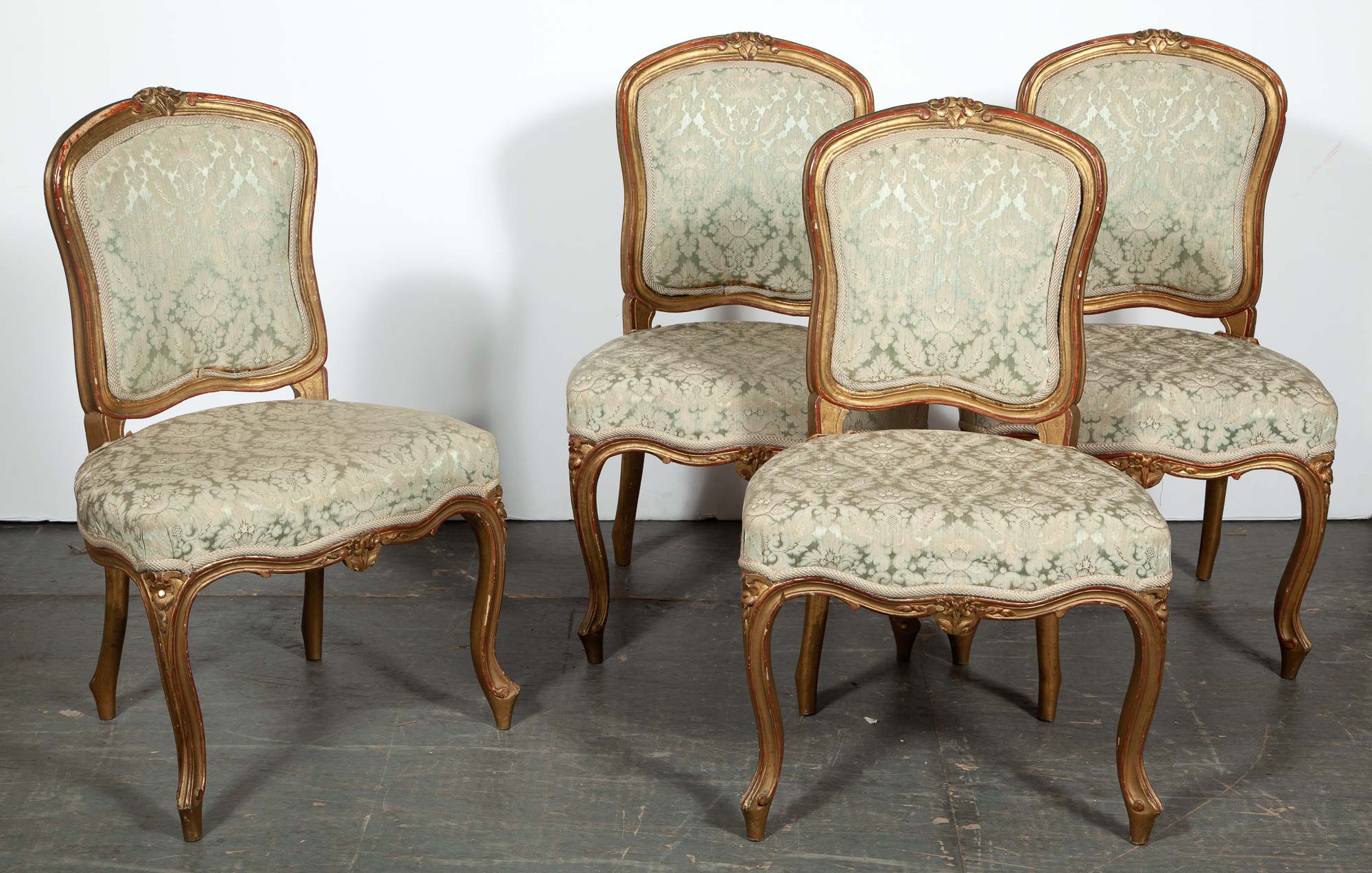 Lot image - Set of Four Swedish Rococo Giltwood Side Chairs