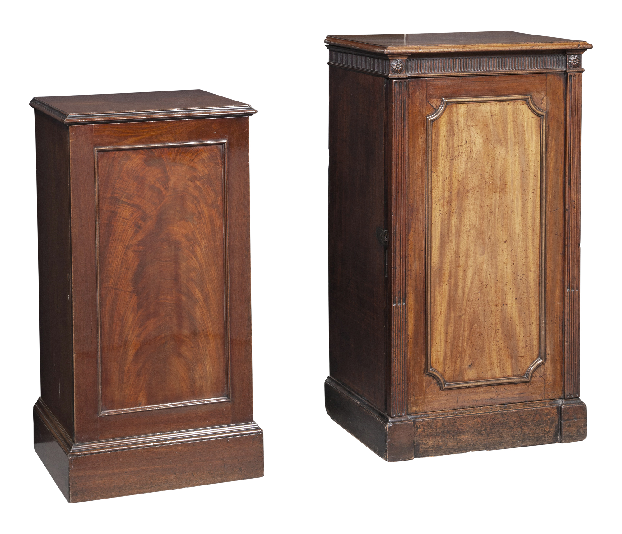 Lot image - Two George III Mahogany Pedestal Cupboards