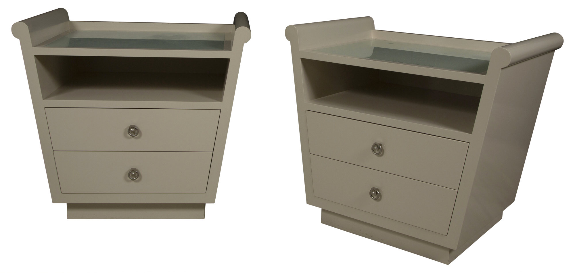 Lot image - Pair of Lacquered Bedside Tables with Drawers