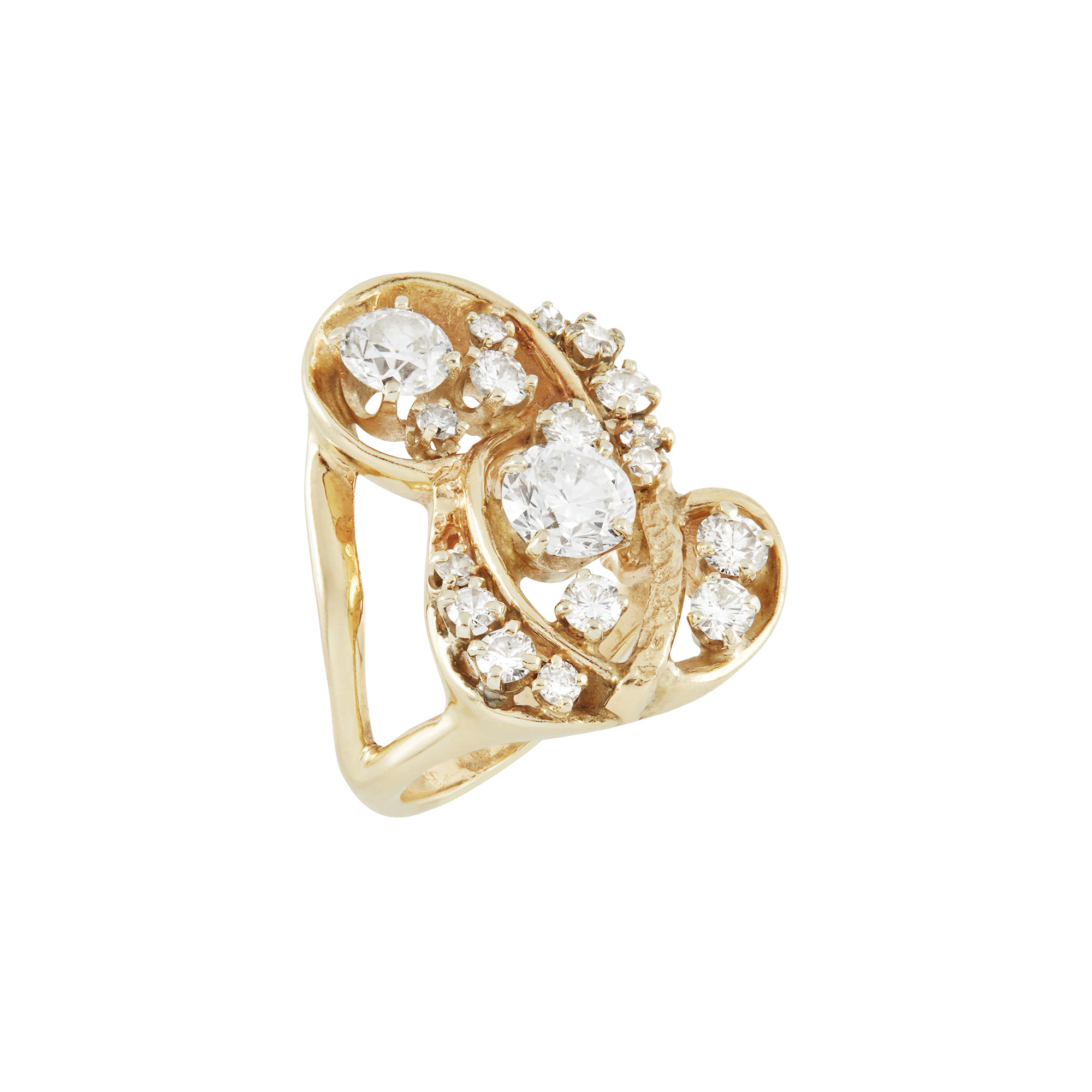 Lot image - Gold and Diamond Ring
