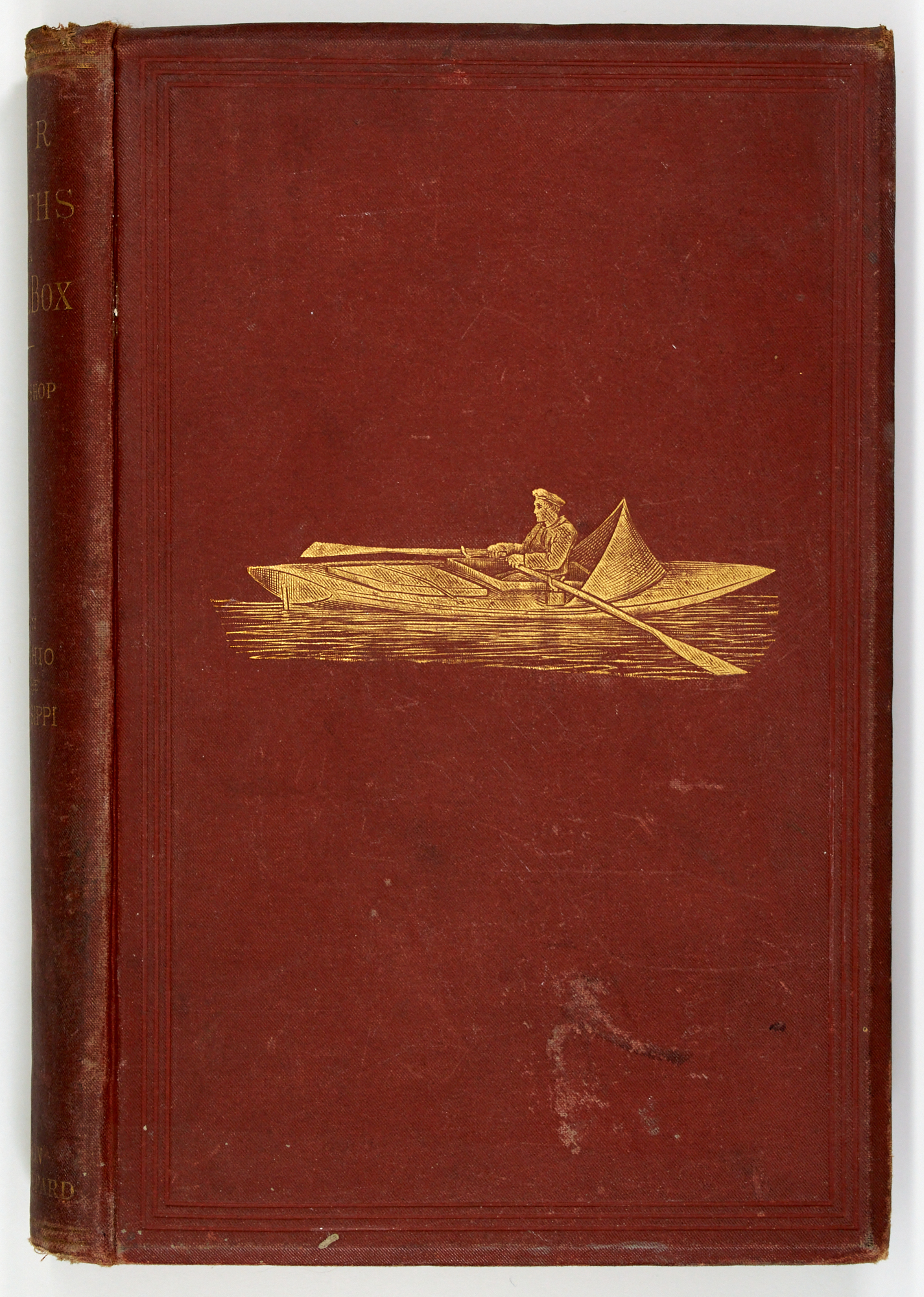 Lot image - [AMERICA-BOATING]  BISHOP, NATHANIEL H.[OLMES]. Four Months in a Sneak-Box, A Boat Journey of 2600 miles down the Ohio and Mississippi Rivers, and along the Gulf of Mexico.