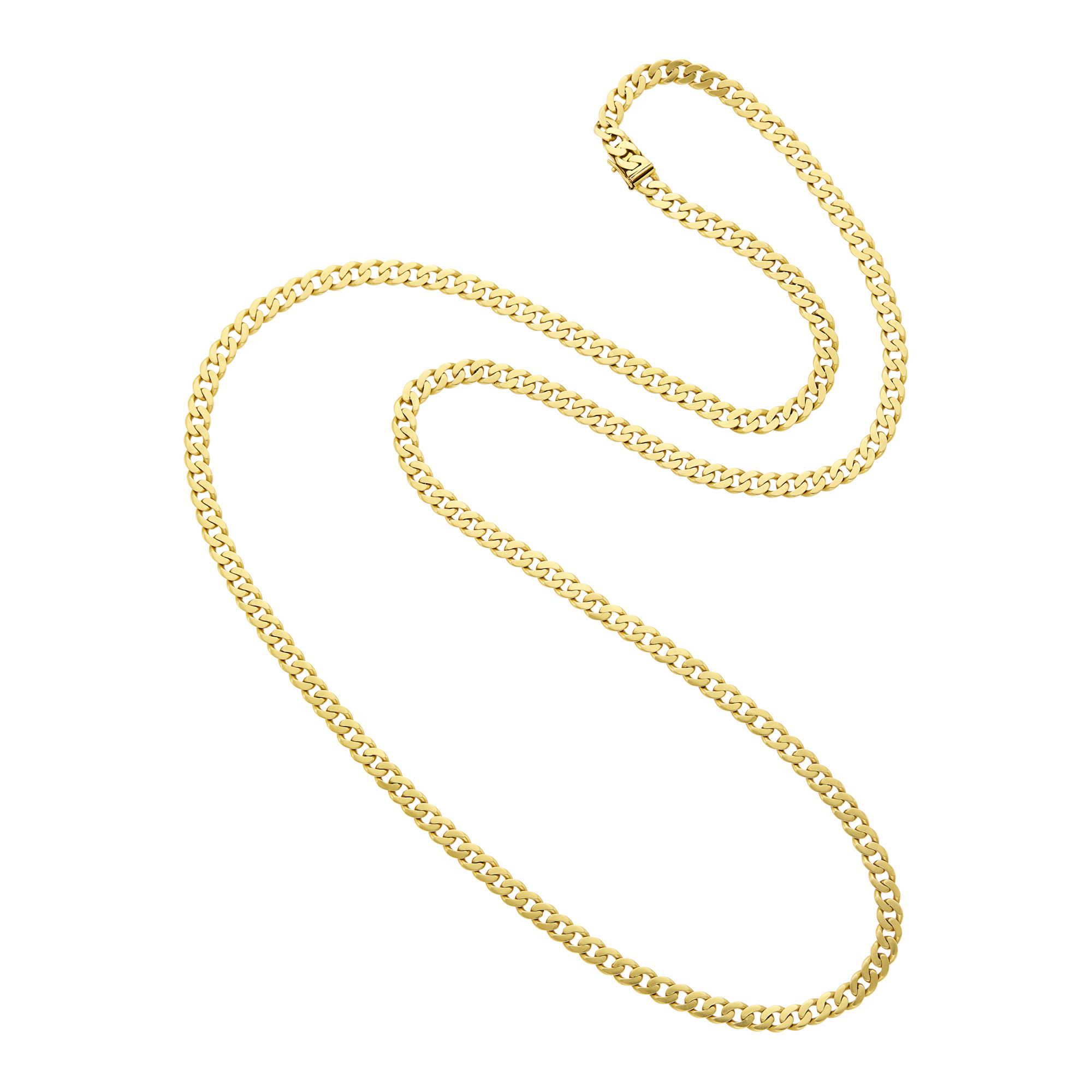 Lot image - Long Gold Curb Link Chain Necklace