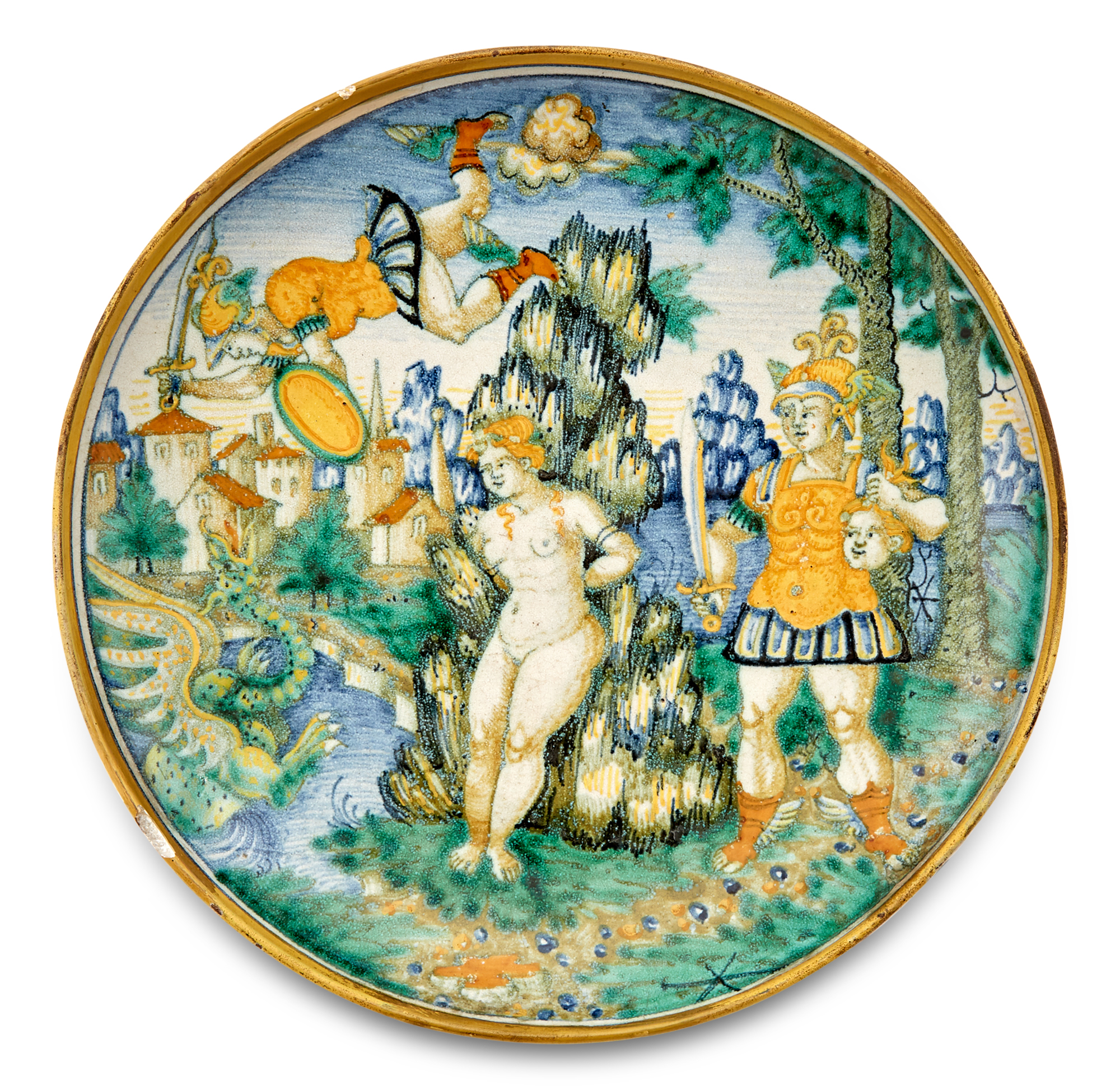 Lot image - Italian Maiolica Istoriato Coppa or Footed Dish