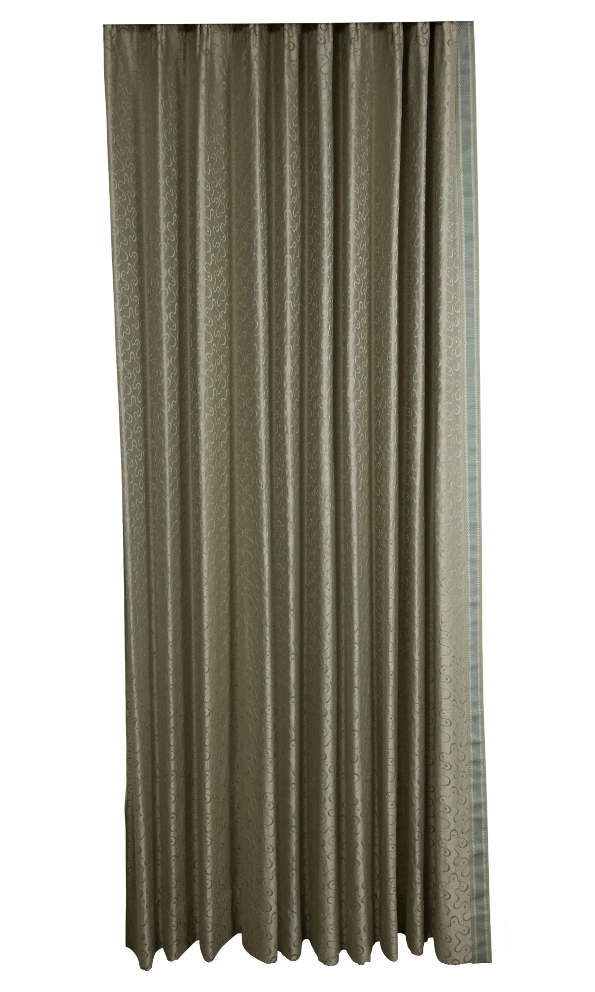 Lot image - Four Pairs of Blue Silk Double Lined Curtains