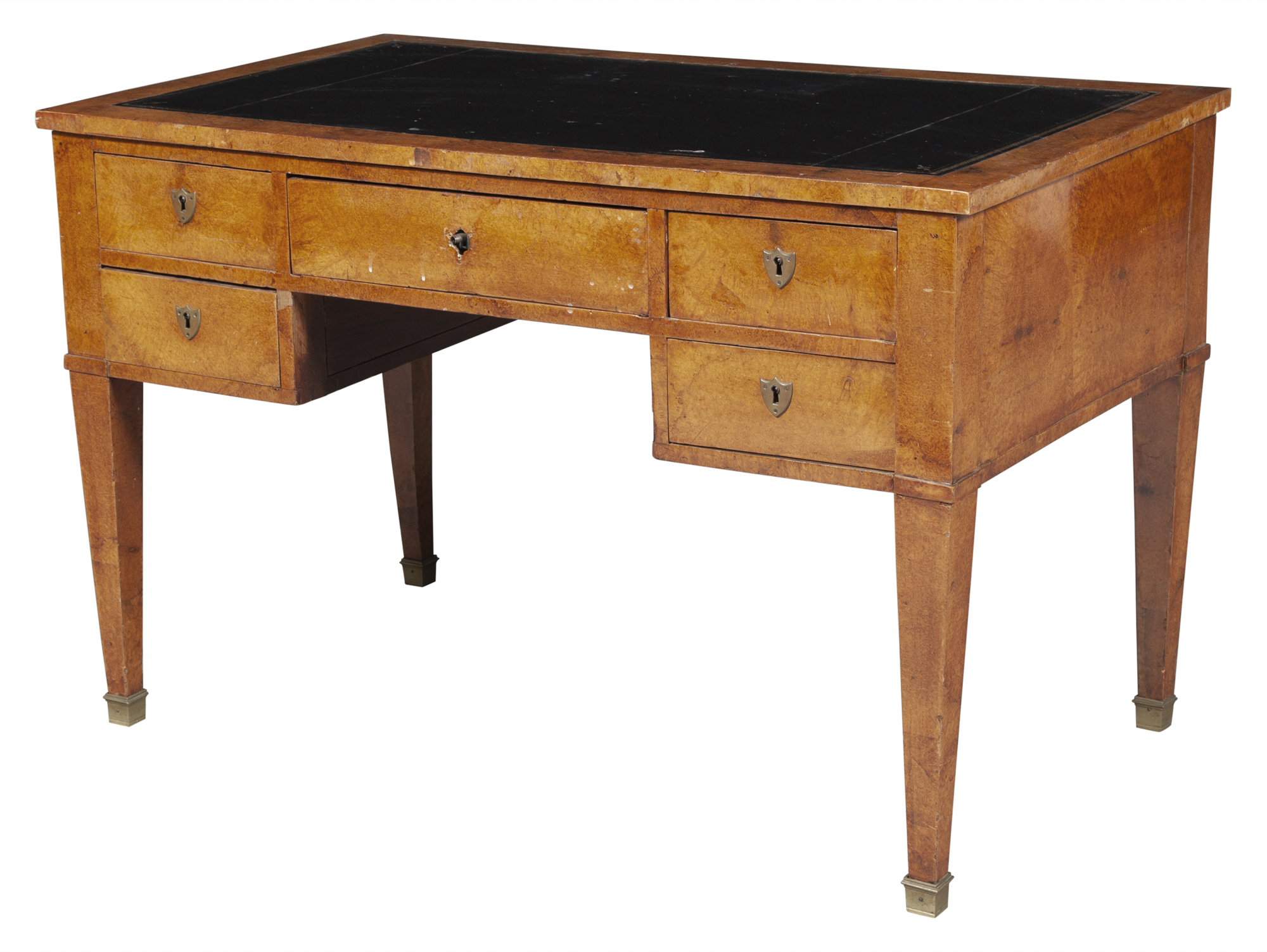 Lot image - Biedermeier Burl Walnut Writing Table
