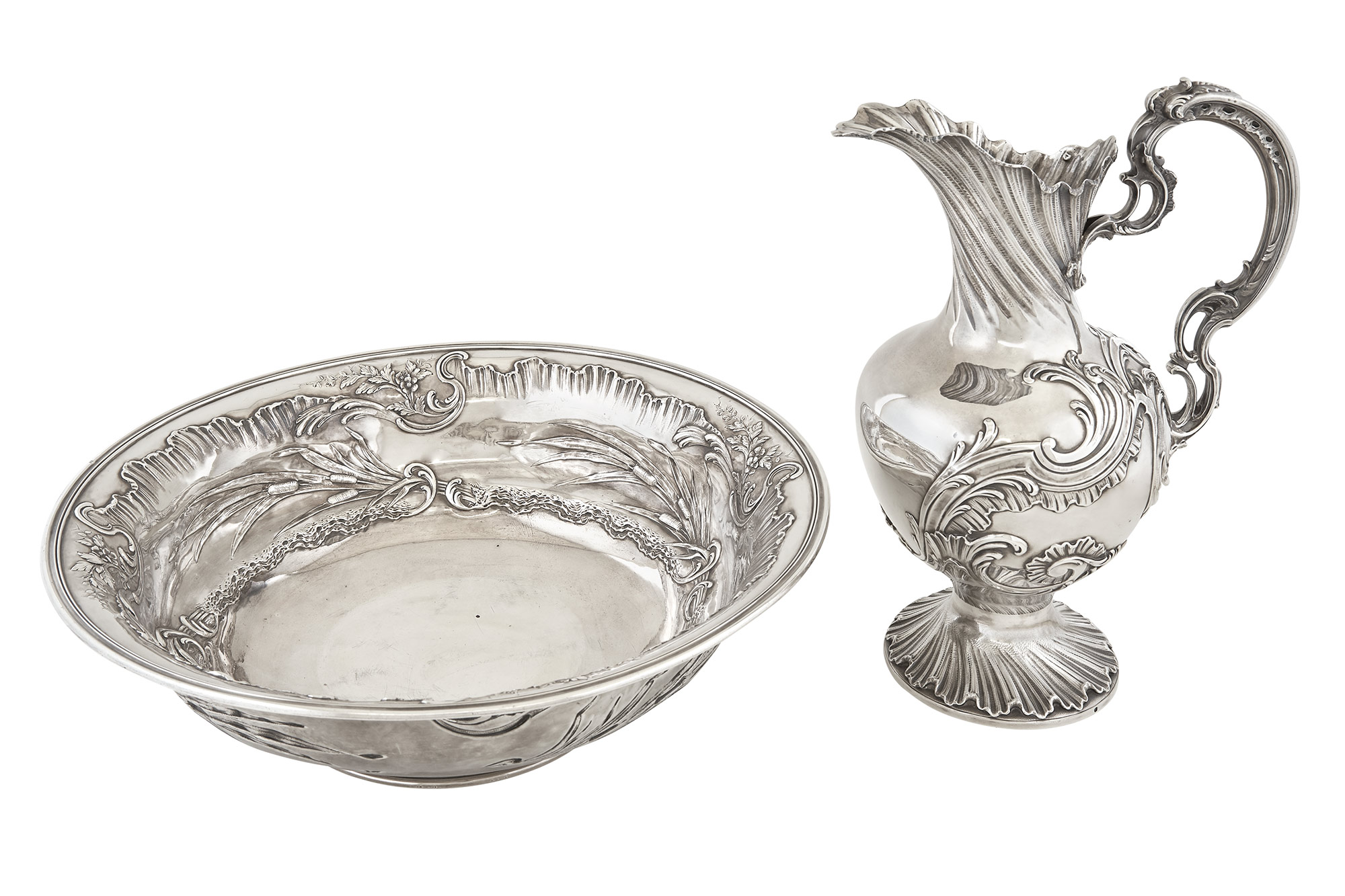 Lot image - French Silver Ewer and Basin