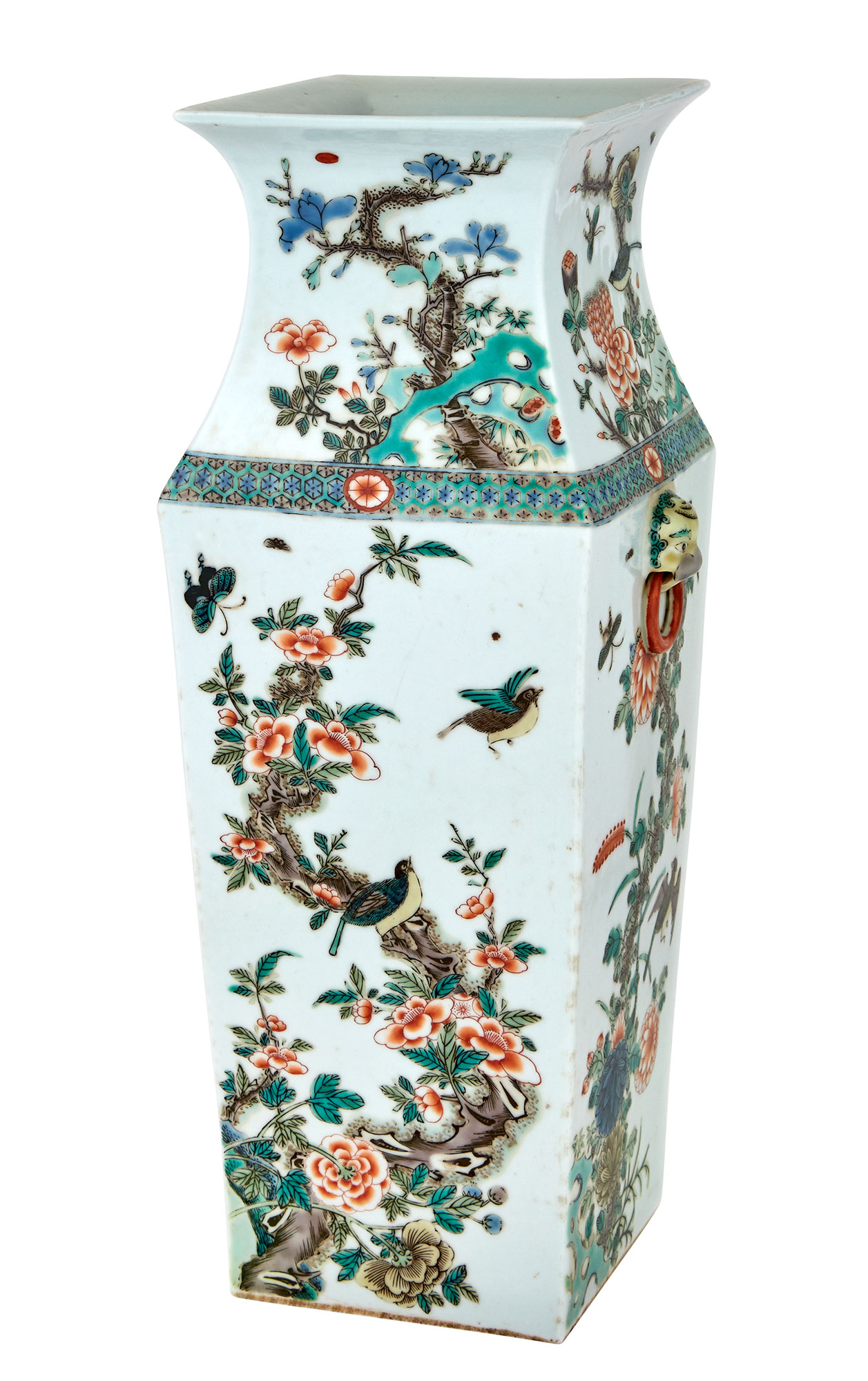 Lot image - Chinese Famille Verte Glazed Porcelain Vase