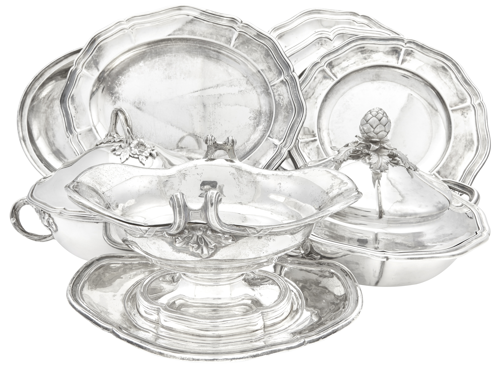 Lot image - Odiot Sterling Silver Dinner Service