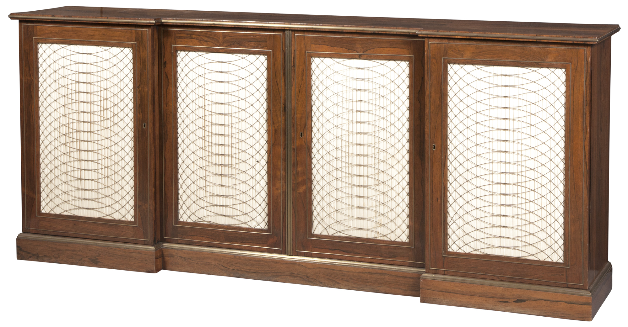 Lot image - Regency Rosewood and Brass-Mounted Side Cabinet