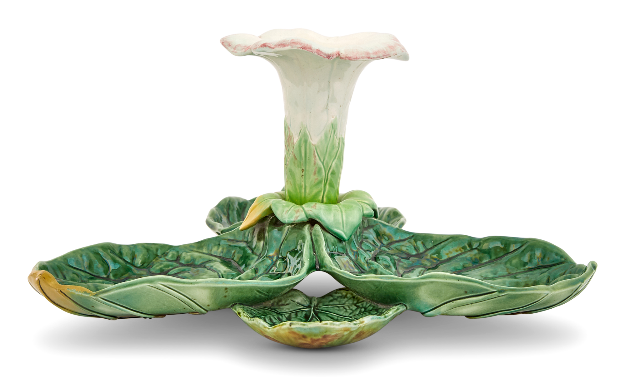 Lot image - George Jones & Sons Majolica Floral Centerpiece Vase