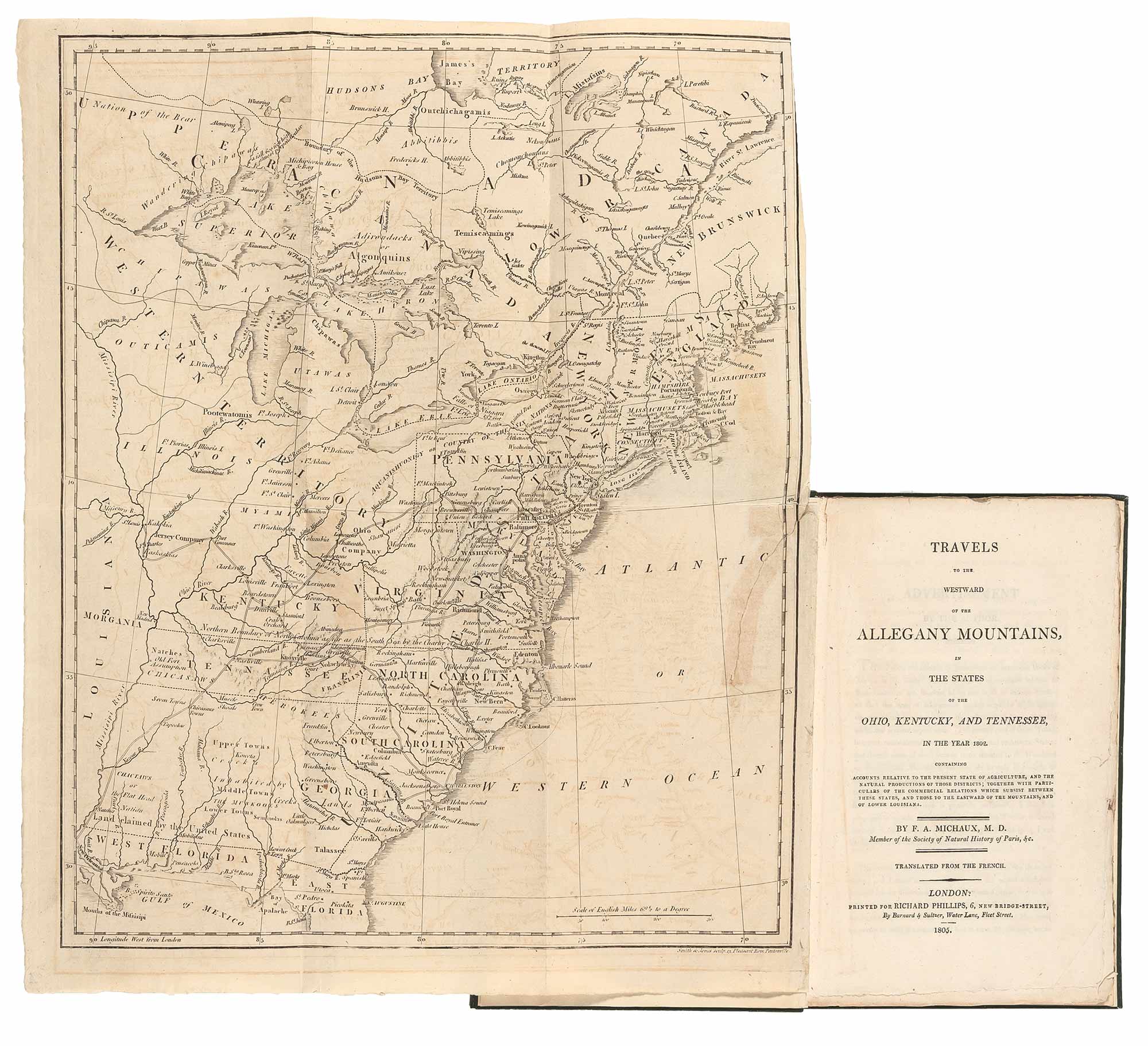 Lot image - MICHAUX, F.[RANCOIS] A.  Travels to the westward of the Allegany Mountains in the states of the Ohio, Kentucky and Tennessee in the year 1802...