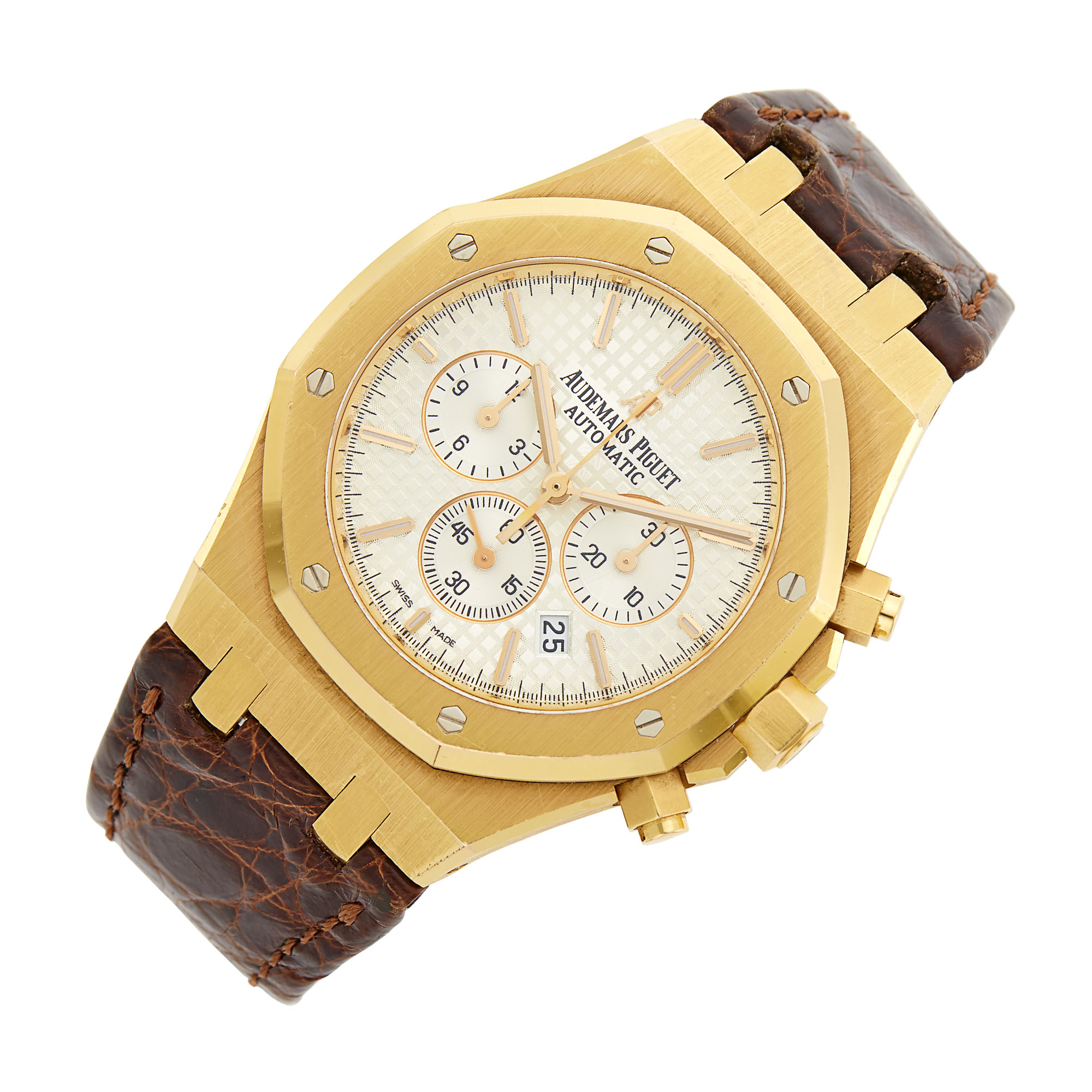 Lot image - Audemars Piguet Gentlemans Gold Royal Oak Chronograph Wristwatch, Ref. 2632