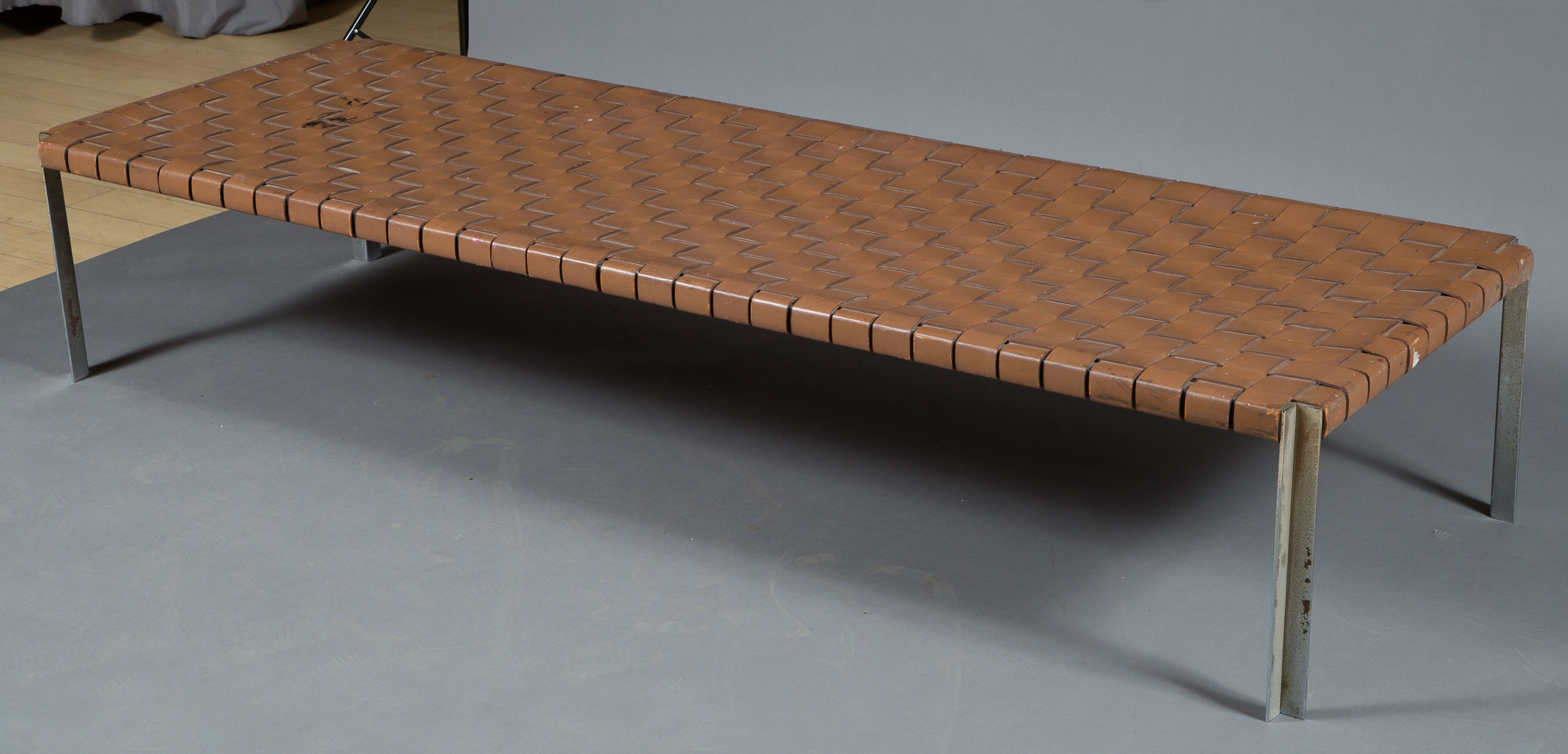 Lot image - William Katavalos for Laverne International Leather Strap Bench