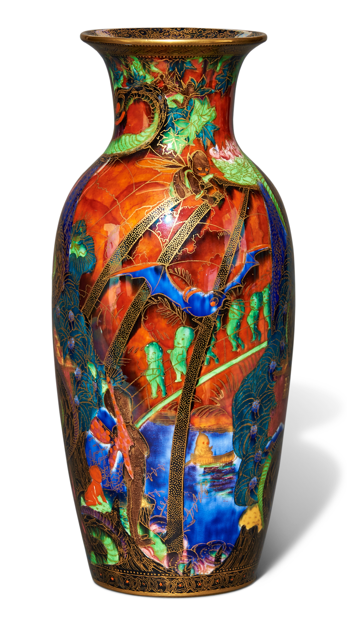 Lot image - Daisy Makeig-Jones for Wedgwood Fairyland Lustre Porcelain Tree Serpent Vase