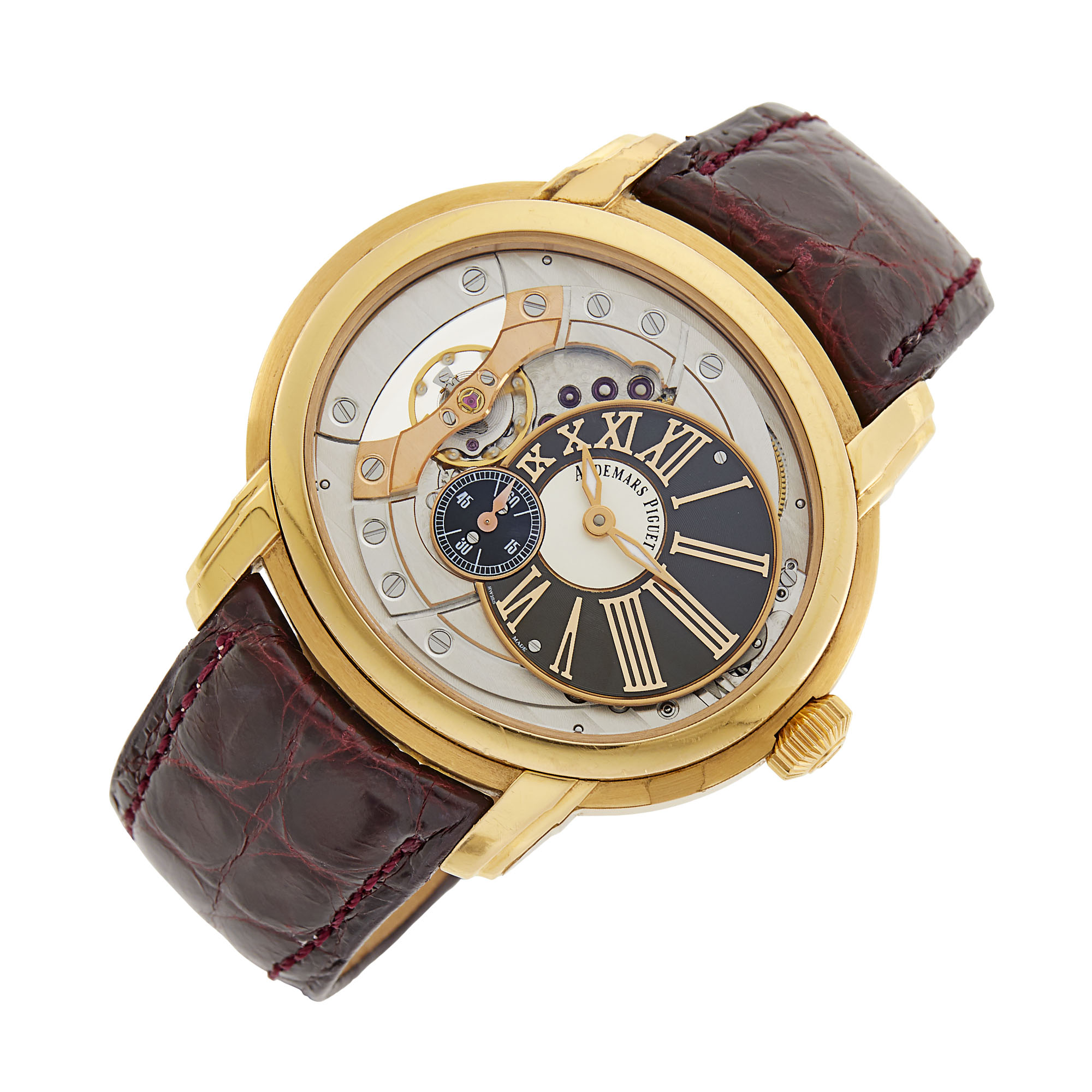 Lot image - Audemars Piguet Gentlemans Rose Gold Millenary 4101 Wristwatch, Ref. 15350OR.00.D0903CR.01