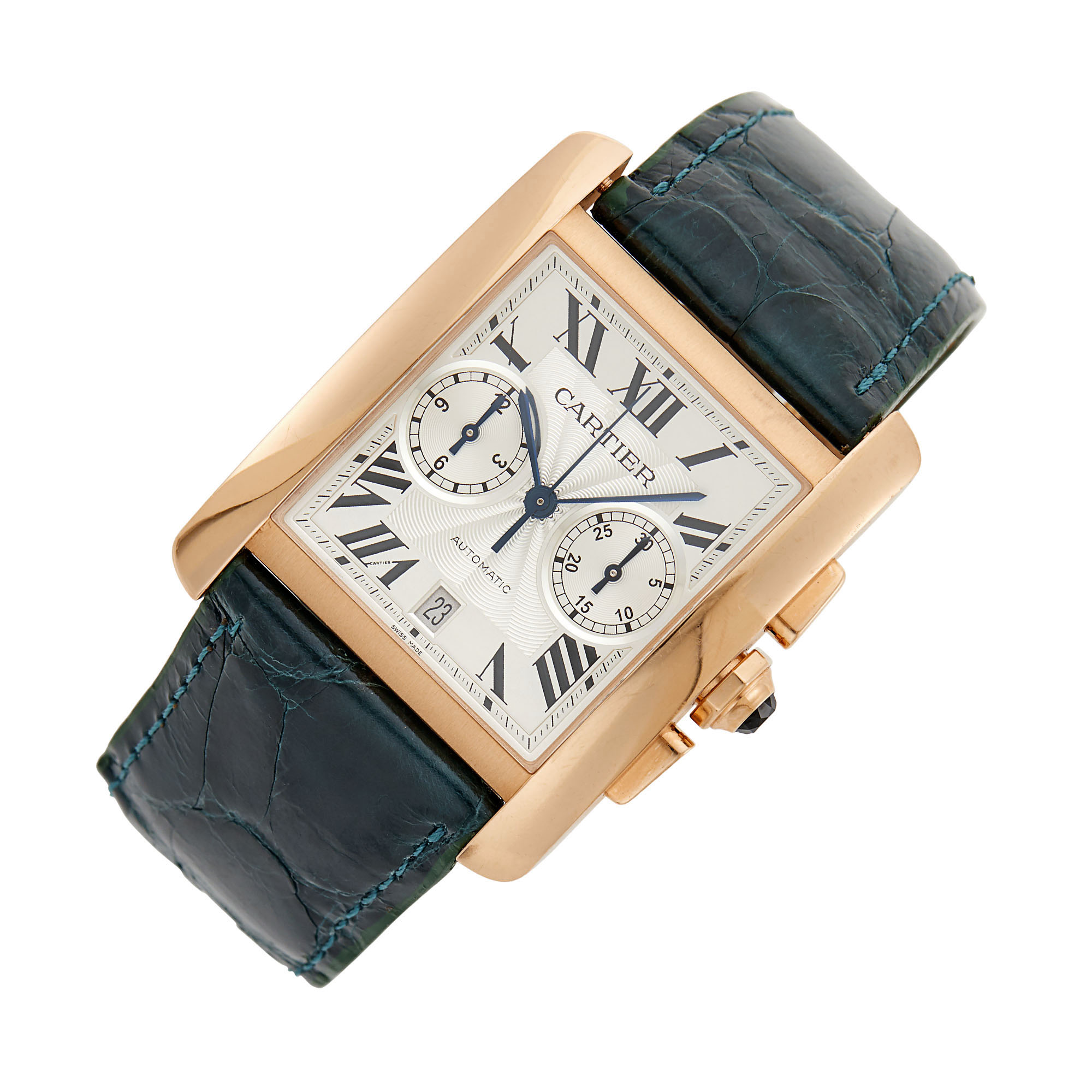 Lot image - Cartier Rose Gold Tank Mc Chronograph Wristwatch, Ref. W530005