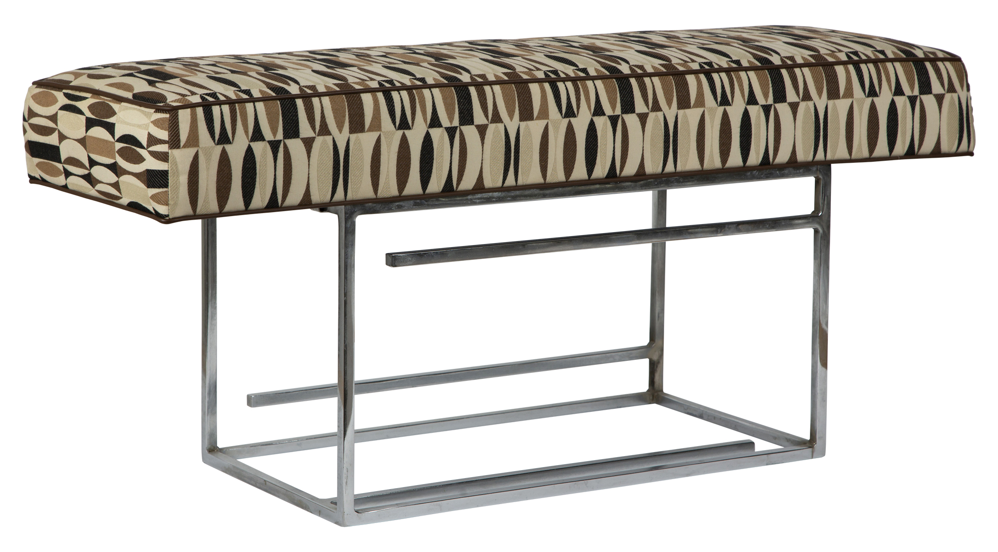Lot image - Upholstered Chrome Bench