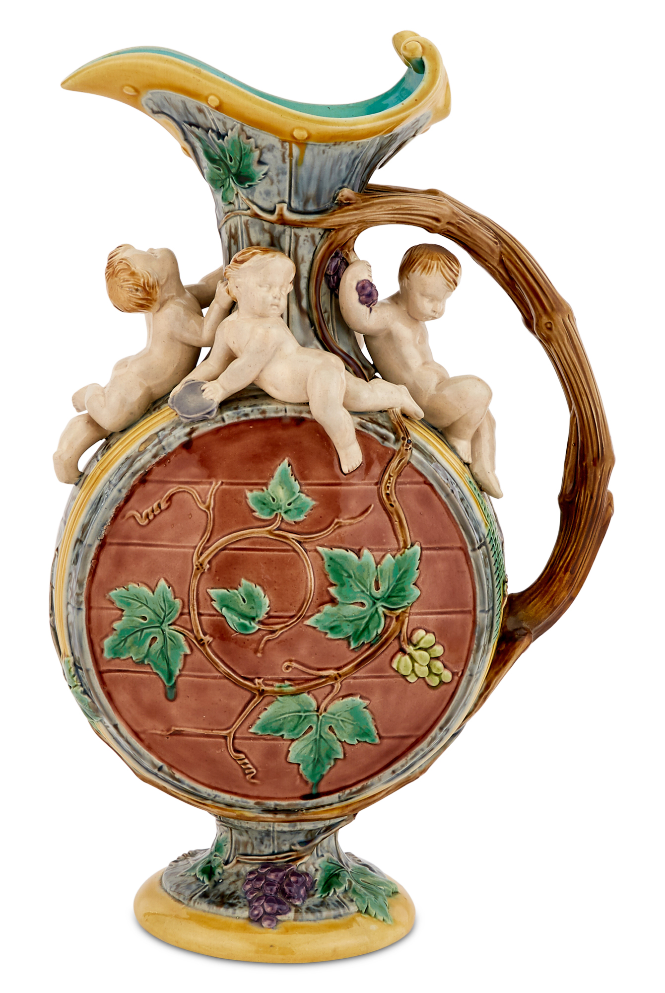 Lot image - Minton & Co. Majolica Figural Wine Jug