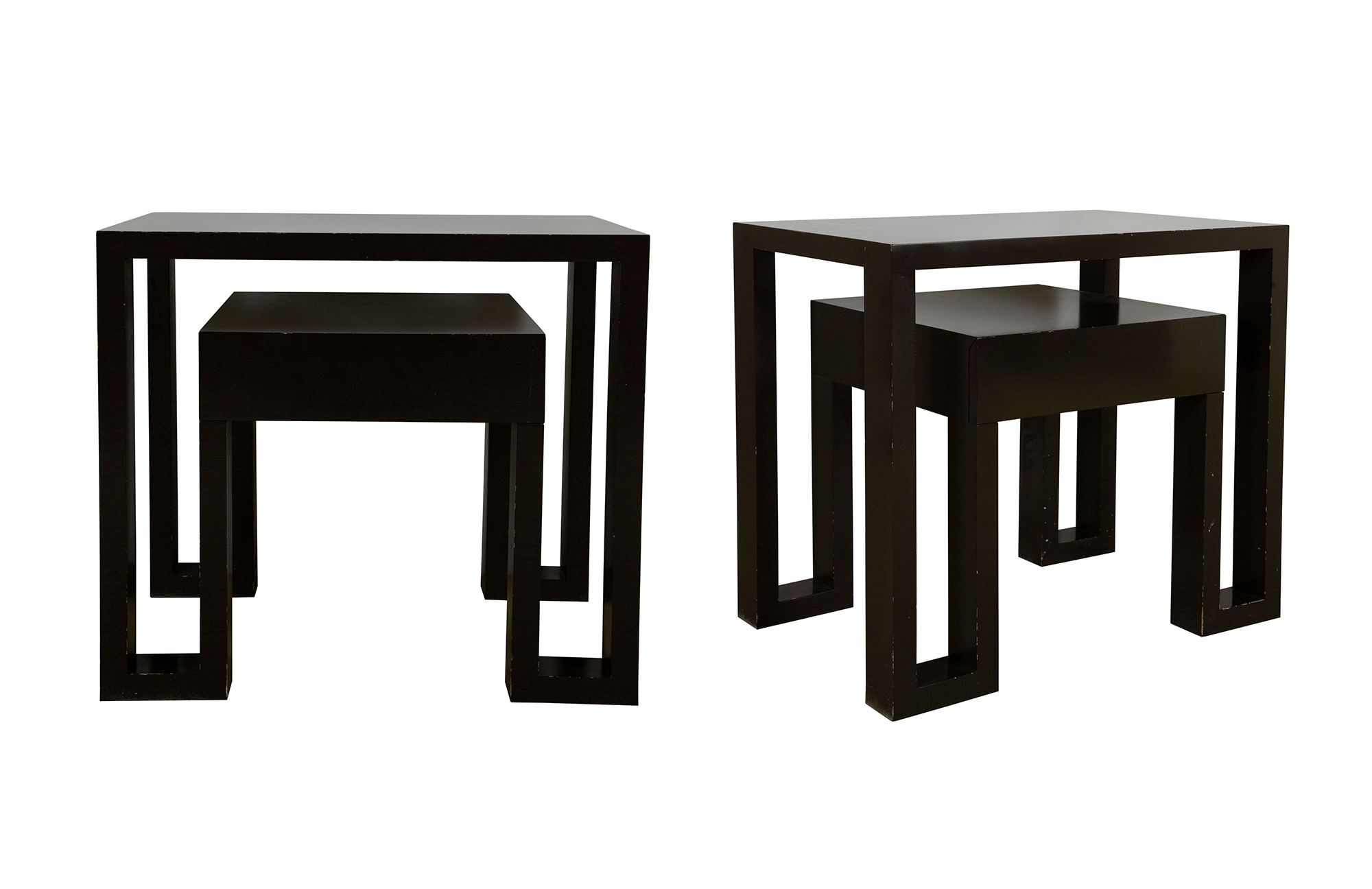 Lot image - Pair of Lacquered Bedside Tables