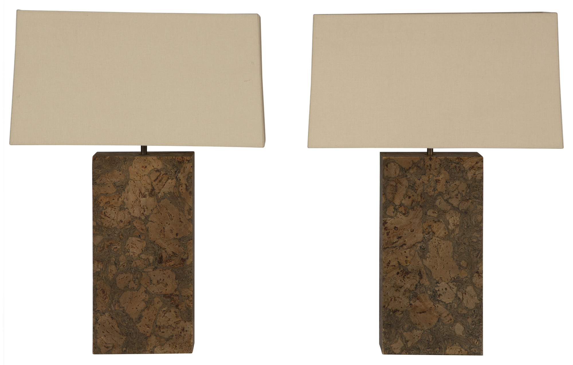 Lot image - Pair of Cork Lamps