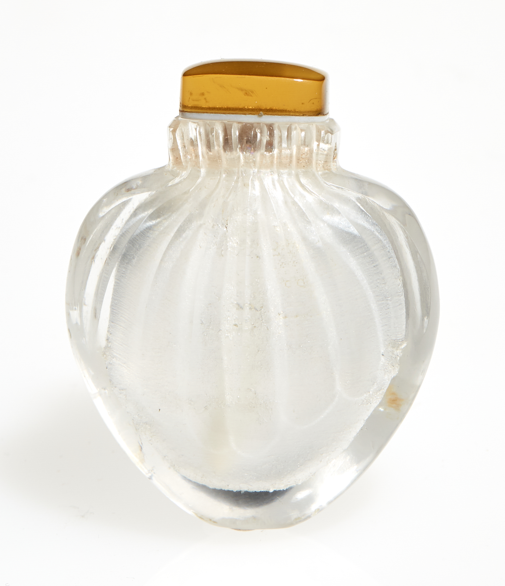 Lot image - A Fine Chinese Rock Crystal Purse-Form Snuff Bottle