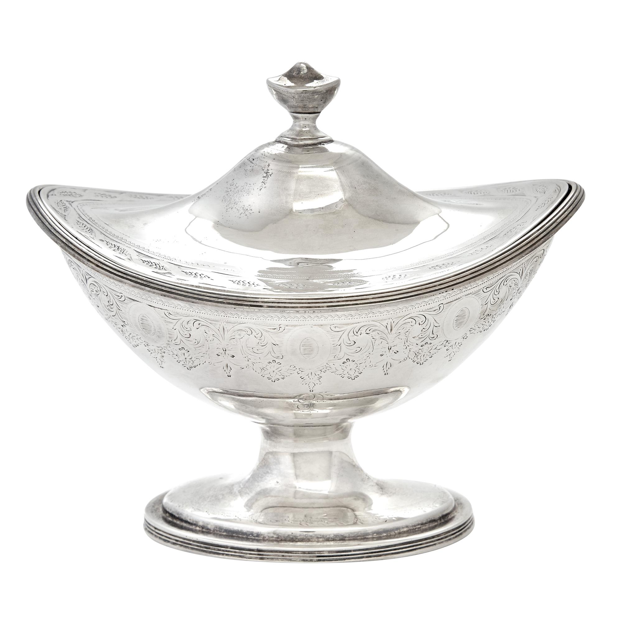 Lot image - George III Sterling Silver Covered Sugar Bowl