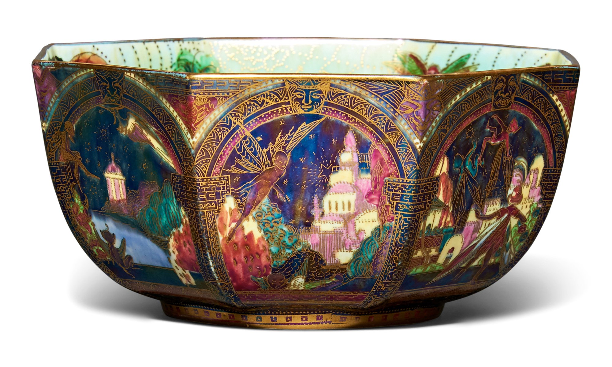 Lot image - Daisy Makeig-Jones for Wedgwood Fairyland Lustre Porcelain Gargoyles Bowl