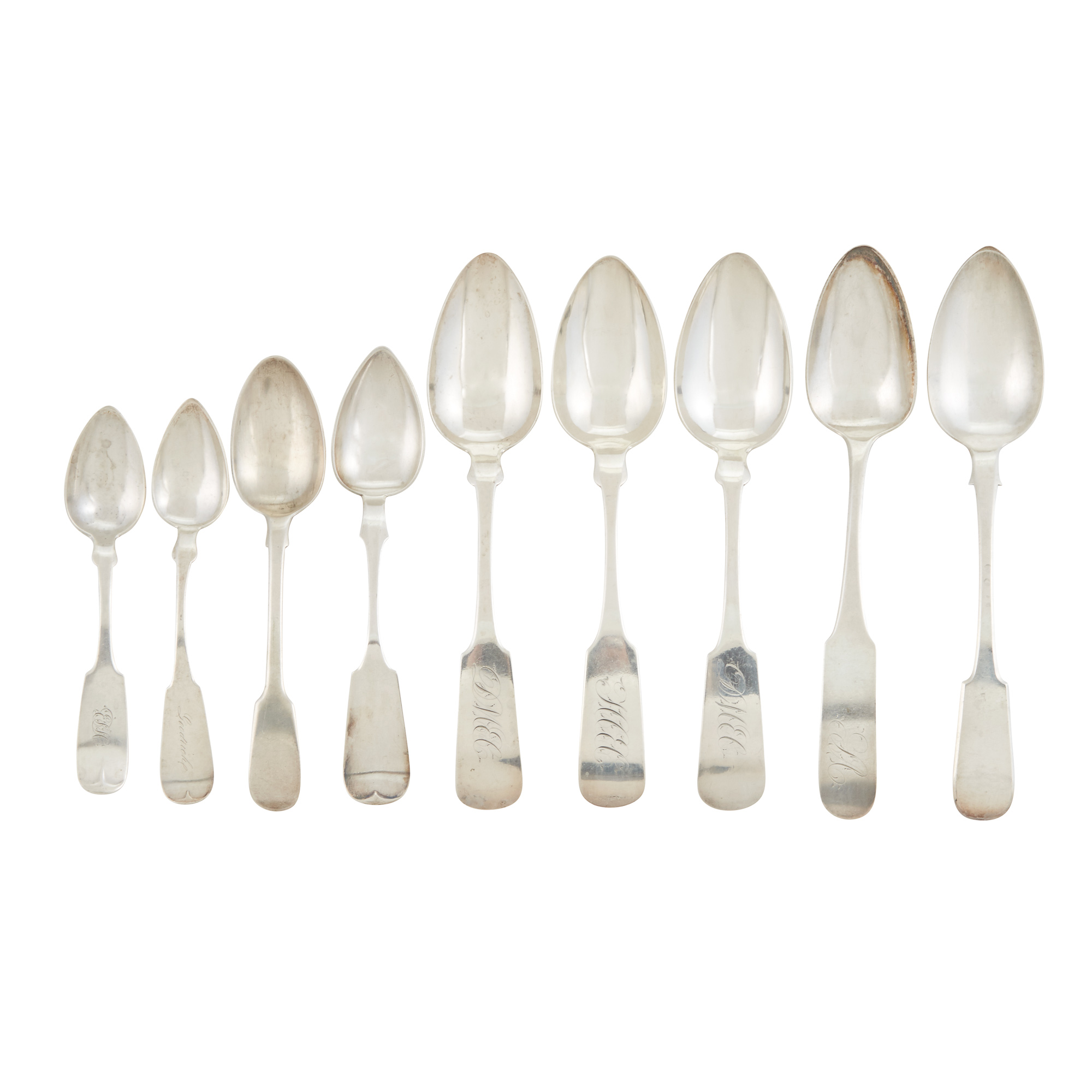 Lot image - Miscellaneous Group of American Coin Silver Flatware Articles