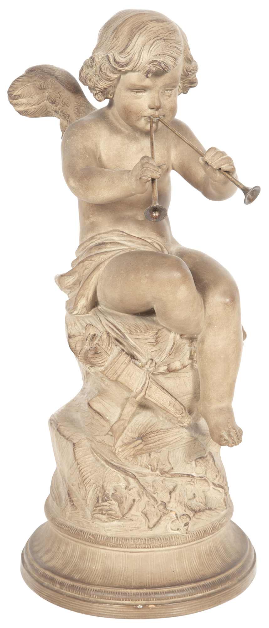Lot image - Painted Terracotta Figure of a Putto