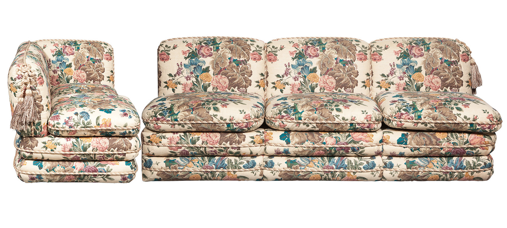 Lot image - Turkish Style Upholstered Sectional Sofa