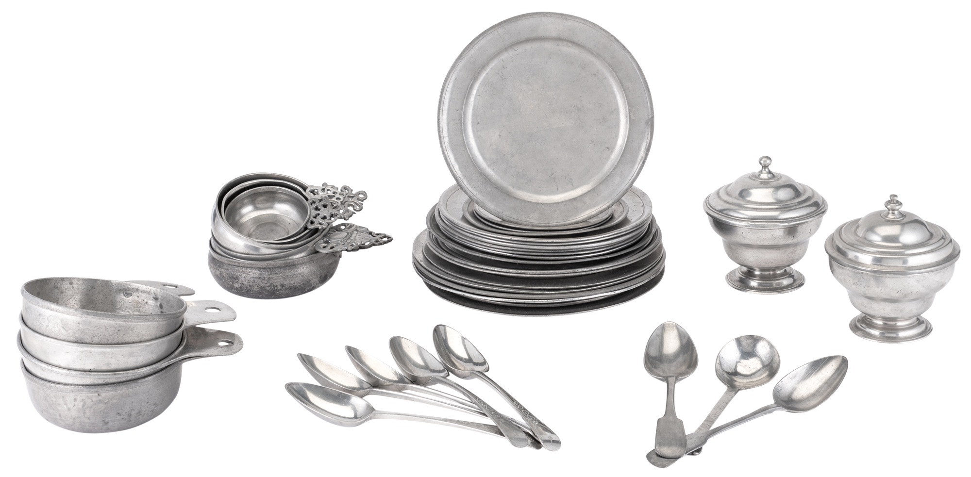 Lot image - Group of Pewter Articles