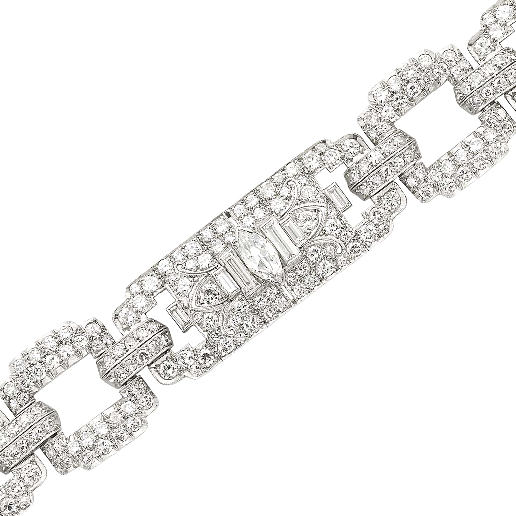 Lot image - Platinum and Diamond Bracelet