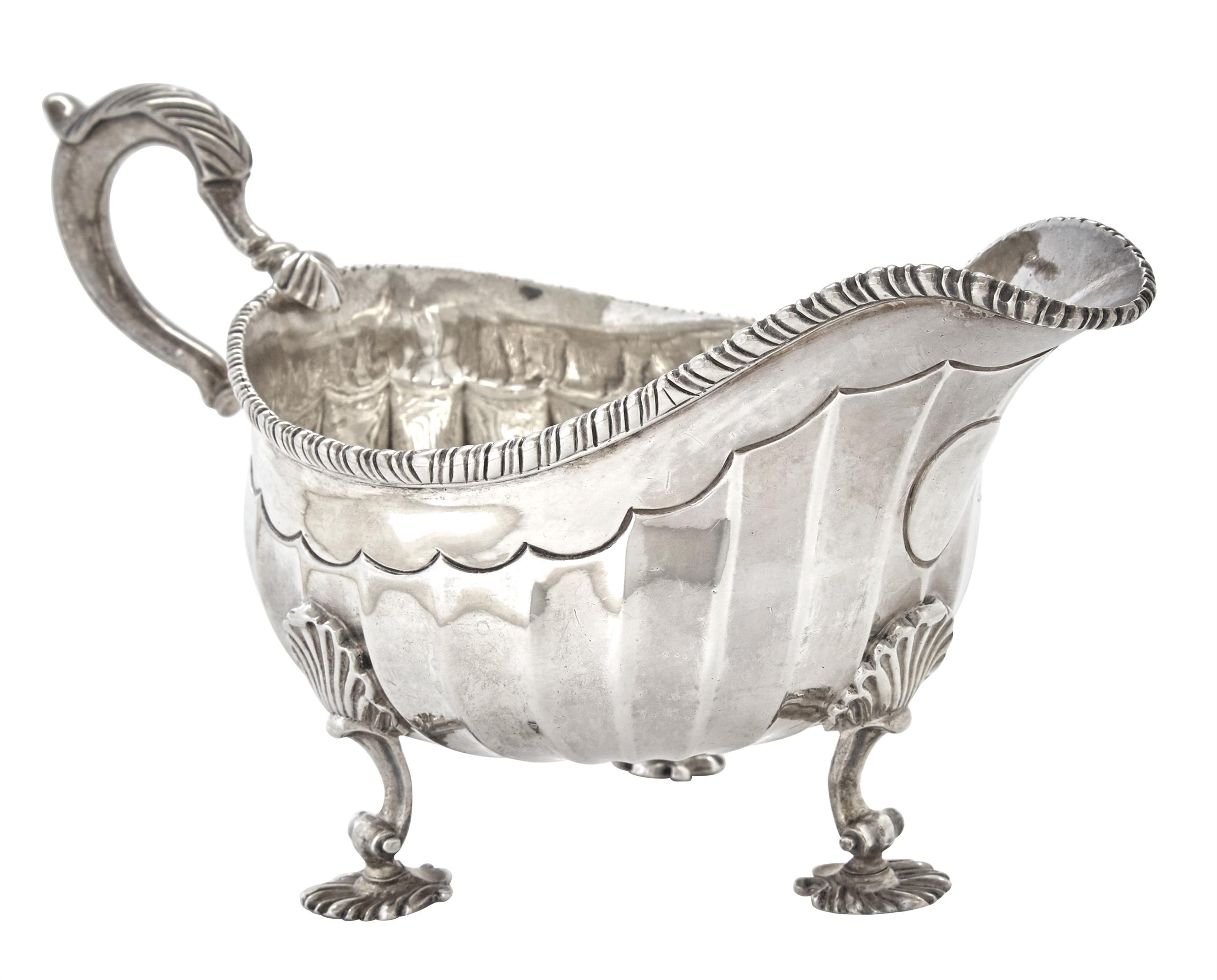 Lot image - George III Sterling Silver Sauceboat