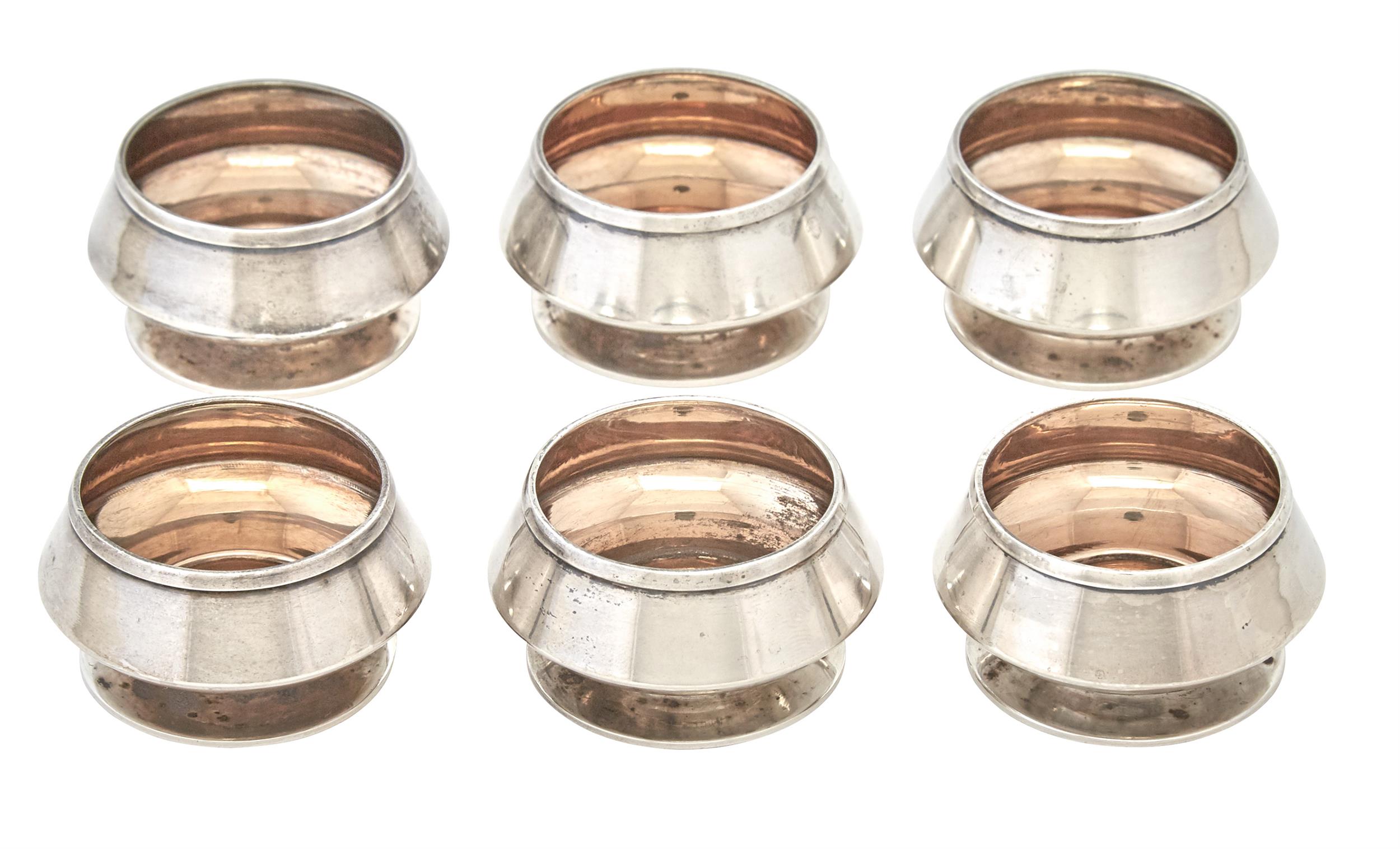 Lot image - Set of Six Tiffany & Co. Sterling Silver Open Salt Cellars