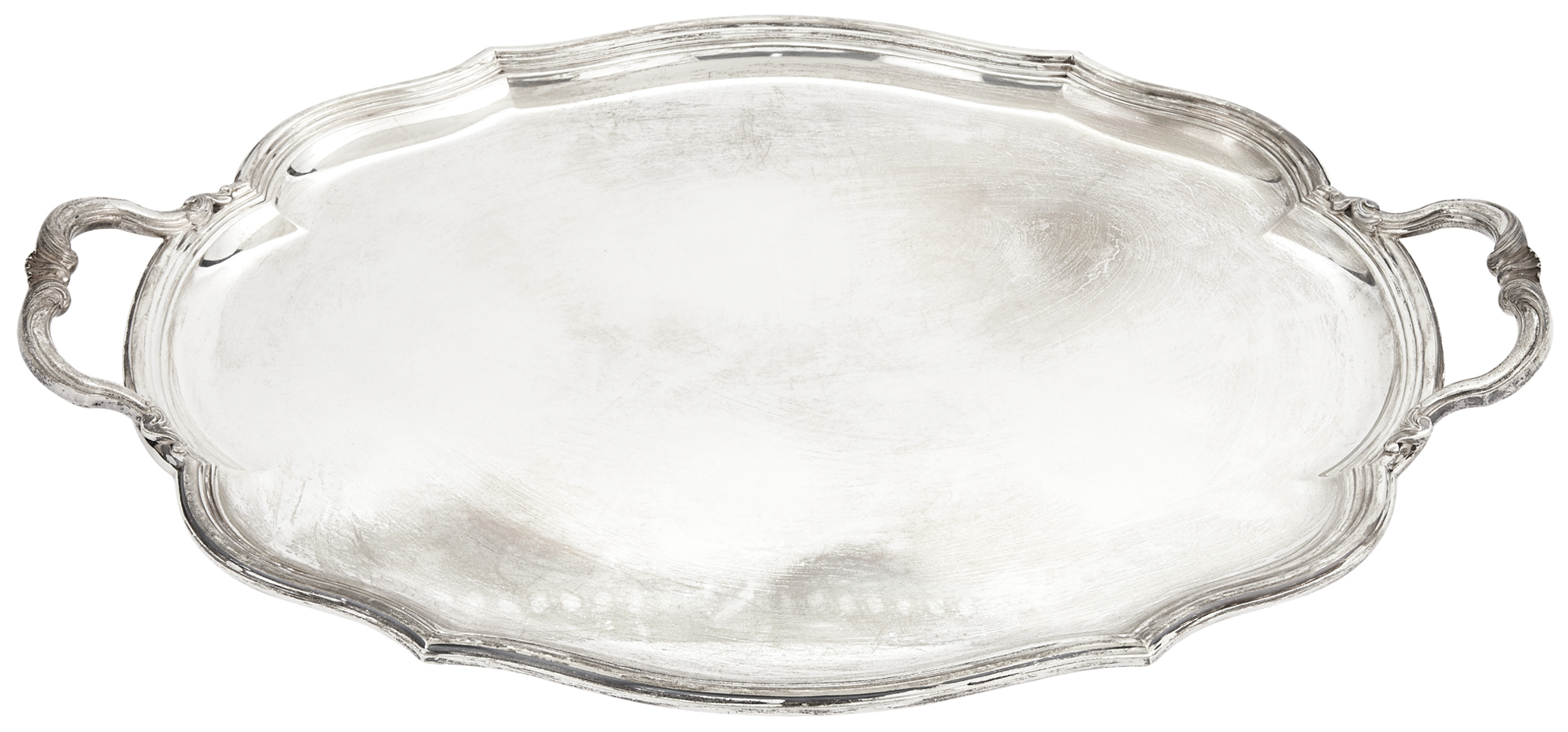 Lot image - Puiforcat Silver Two-Handled Tray