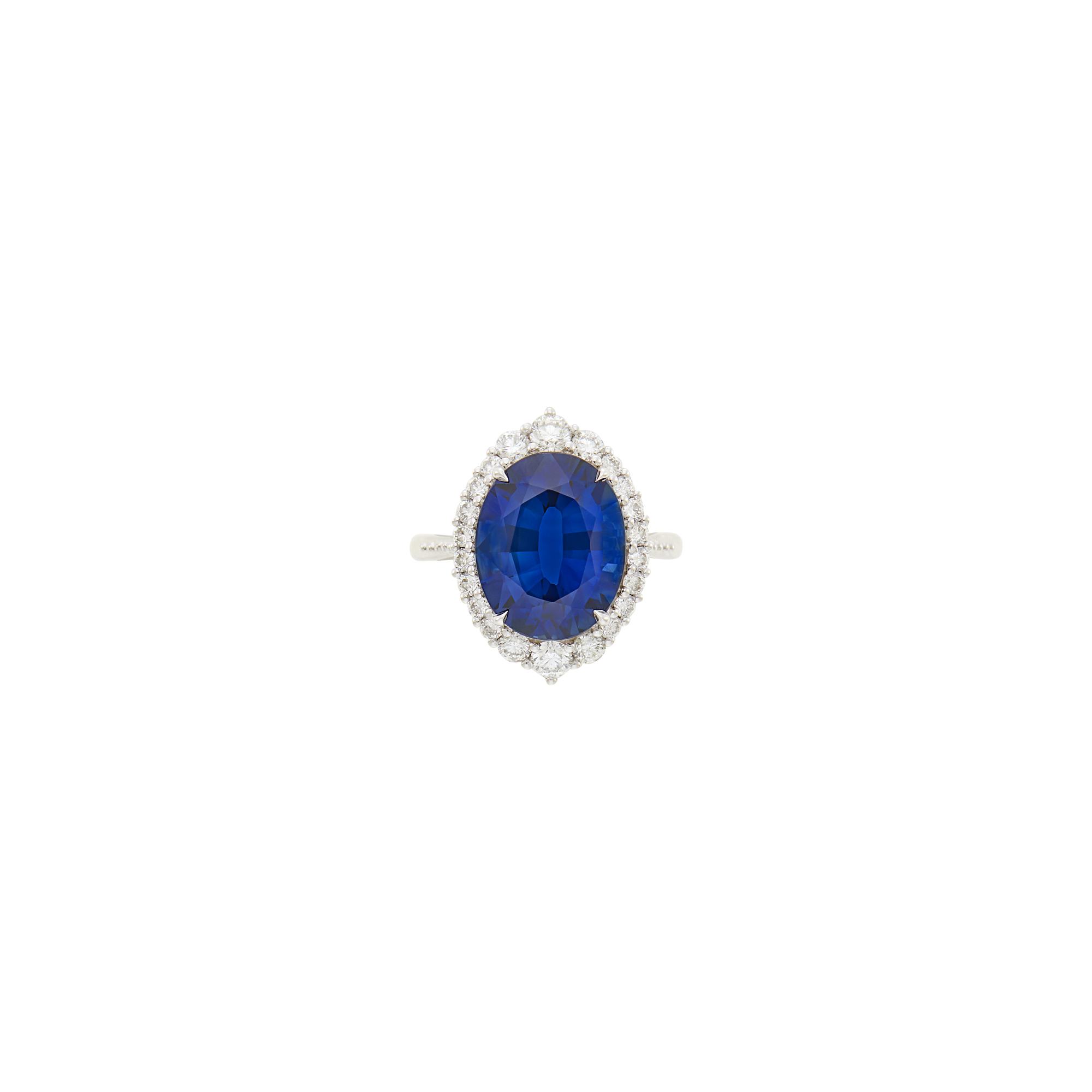 Lot image - White Gold, Sapphire and Diamond Ring