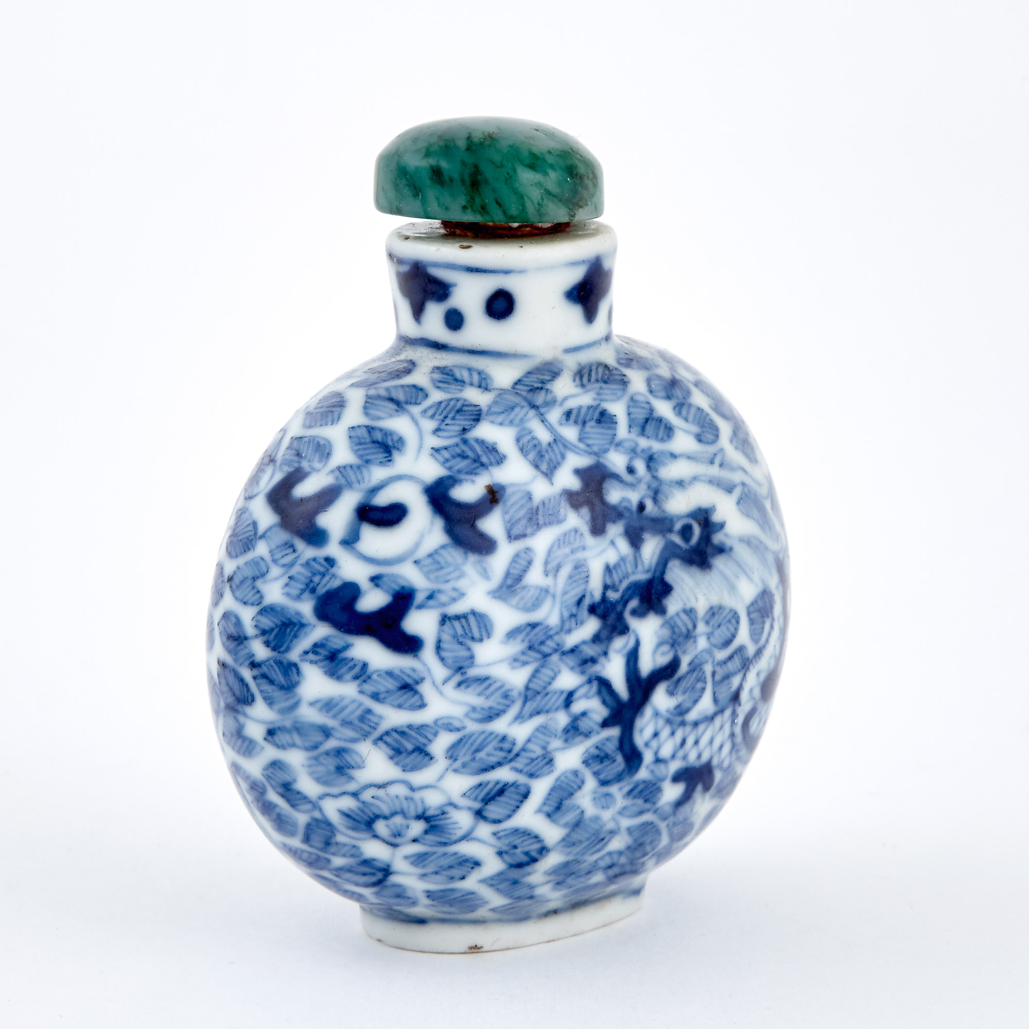 Lot image - Chinese Blue and White Glazed Porcelain Snuff Bottle